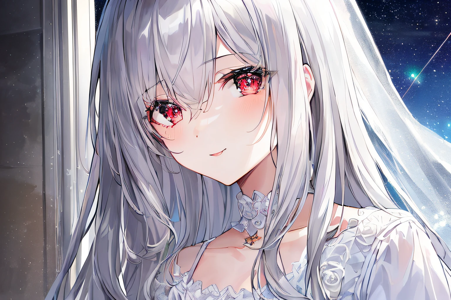 1girl, full body, denim photo, (Rembrandt), illustration, (masterpiece), (best quality), (ultra_detailed), finely detail, (Depth of field), , glove, long hair, star\ (symbol\), looking at viewer, (silver hair:1.2), red eyes, upper body, hair ornament, :p, frills, pink shirt, smile, sleeveless, shirt, idol, symbol-shaped pupils, hands up, sleeveless, shirt, idol, symbol-shaped pupil, bangs, side up, star-shaped pupil, arms up, skirt pulling, roaring twenties, isometric, seen from above, sky, flowerscliff