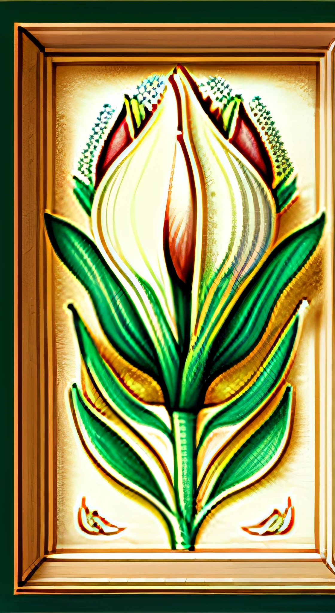 botanical illustration, tulip, white background, style of maria sibylla merian --auto