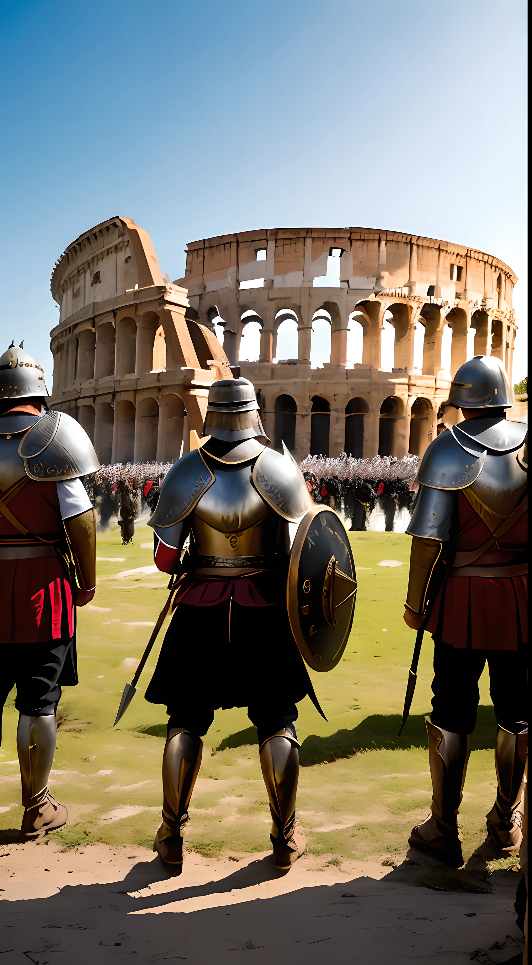 (masterpiece, realistic, intricate details:1.3), King Alaric I, battle-hardened and determined, (ornamented Visigoth armor:1.2), leading his Visigoth troops, ancient city of Rome, dramatic clash with the Roman Empire, (weathered Roman architecture:1.2), pillars and statues crumbling, fierce fighting in the foreground, tense atmosphere, capturing the historical accuracy, muted color palette, capturing the somber mood, medium shot, looking ahead, capturing the intensity and struggle of the battle.