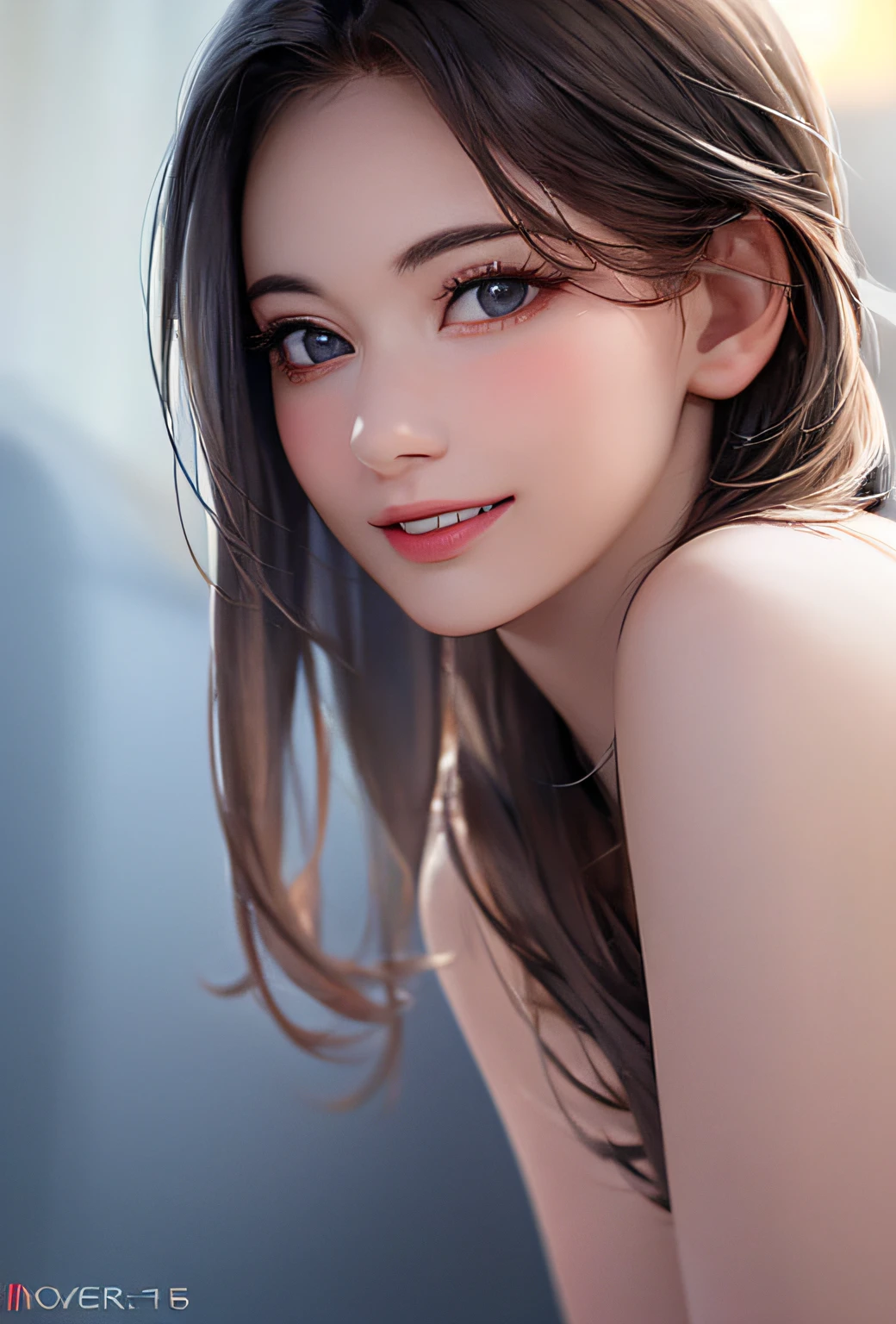 (8k, best quality, masterpiece: 1.2), (realistic, realistic:1.37), ultra-detailed, 1 girl, cute, solo, midnight, beautiful detailed sky, detailed café, sitting, dating, (nose red), (smile: 1.15), (shut up) small breasts, beautiful and detailed eyes, flowing hair NovaFrogStyle, backless outfit, thighs