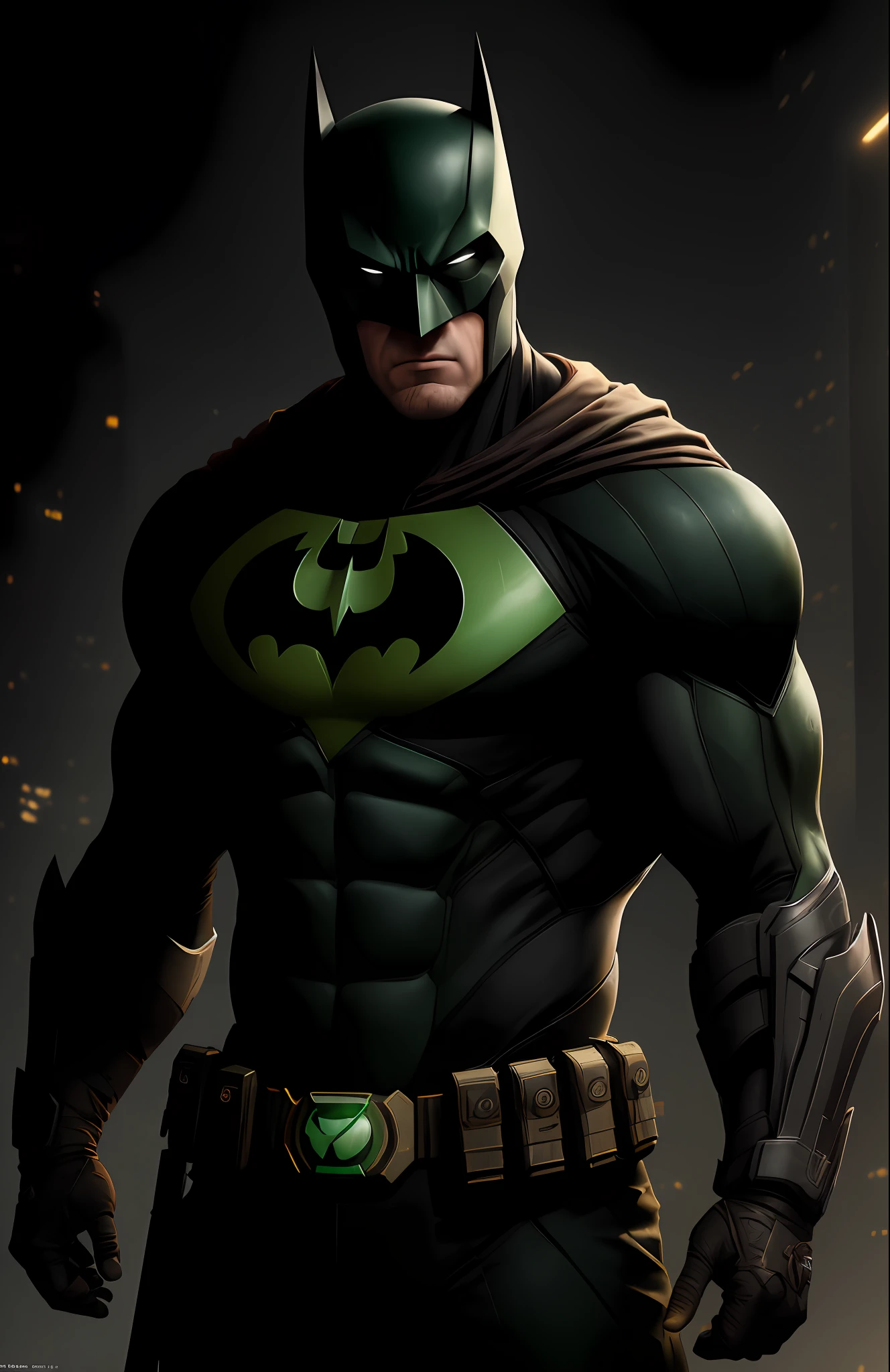 (dark shot: 1.1), epic realistic, Batman Green Lantern from DC, yellow gradient, black, brown and magenta color scheme, grunge aesthetic!!! graffiti tag wall background, art by Greg Rutkowski and artgerm, soft cinematic light, Adobe Lightroom, darkroom, HDR, intricate, highly detailed, (depth of field: 1.4), faded, (neutral colors: 1.2), (hdr: 1.4), (muted colors: 1.2), hyper-detail (artstation: 1.4), cinematic, warm light, dramatic light (complex details: 1.1)