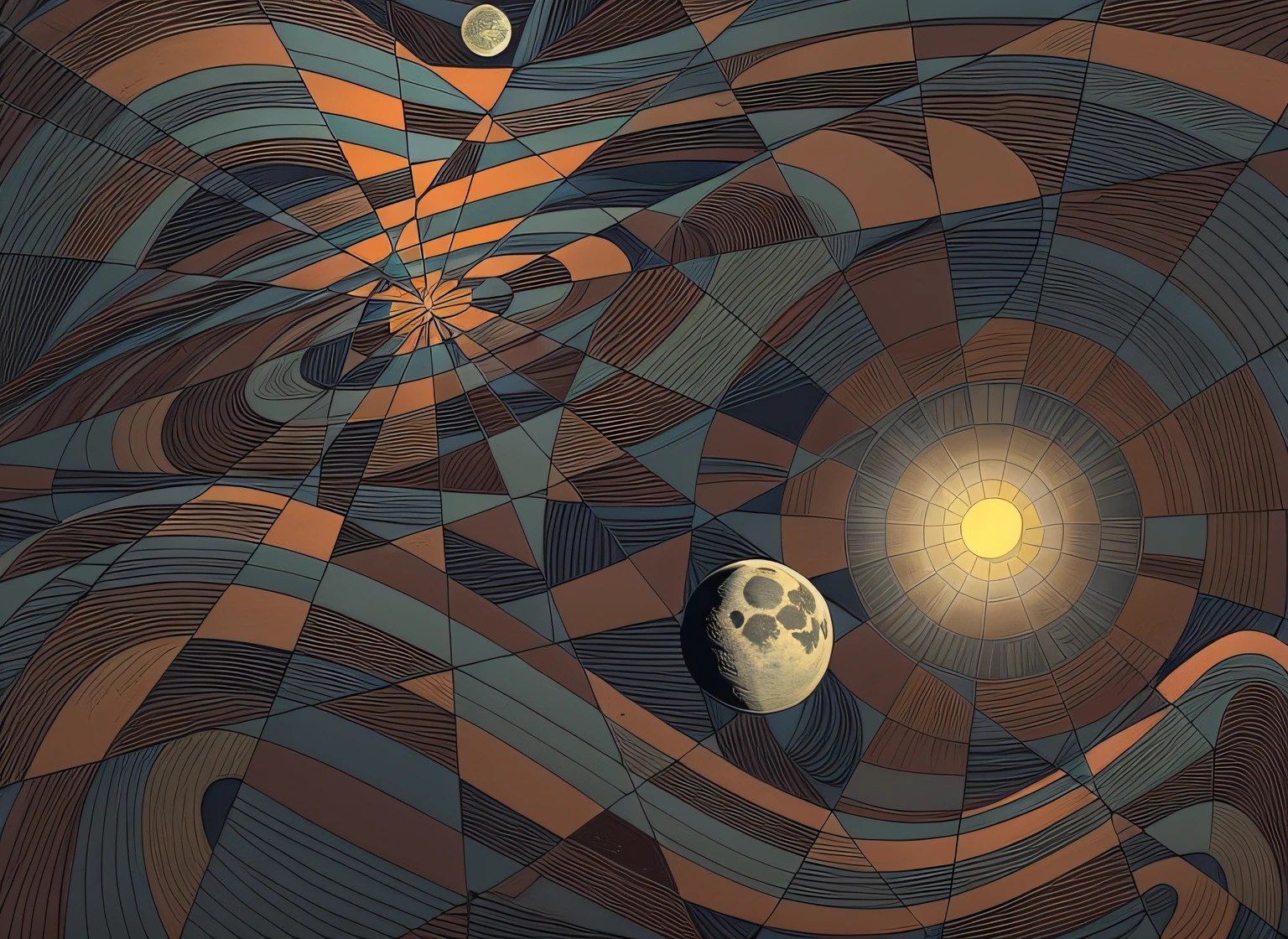 colorized seascape by moon night, in the style of graphic novel inspired illustrations, intricate landscapes