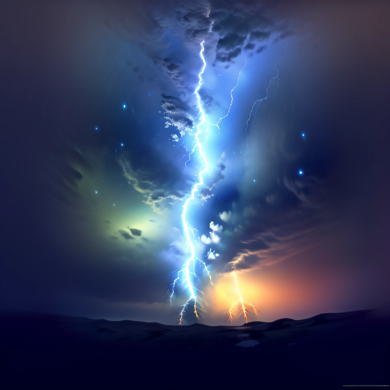 electronic light，lightning, star \(sky\), starry sky, cloud, constellation, city lights, starry sky print, planet, fireworks, campfire, earth \(planet\), twilight, crescent moon, starry background,, projectile cum, splashing, cityscape, telescope