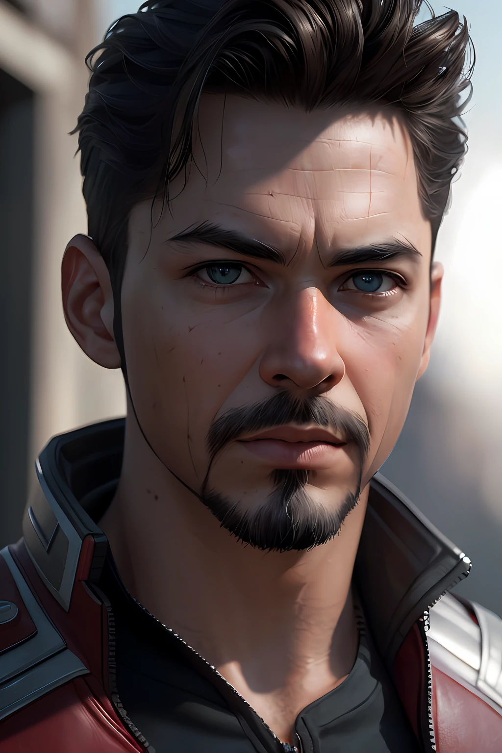 (RAW photo: 1.2), ((photorealistic: 1.4), (masterpiece: 1.3), (best quality: 1.4), ultra-high resolution, (detailed facial features), (detailed clothing features), HDR, 8k resolution, Handsome guy, , Marvel, young Tony Stark, realistic, dynamic lighting, old, gray stubble, full shooting (extremely detailed CG Unity 8k wallpaper), trending on ArtStation, trending on CGSociety, high detail, sharp focus, Dramatic, photorealistic