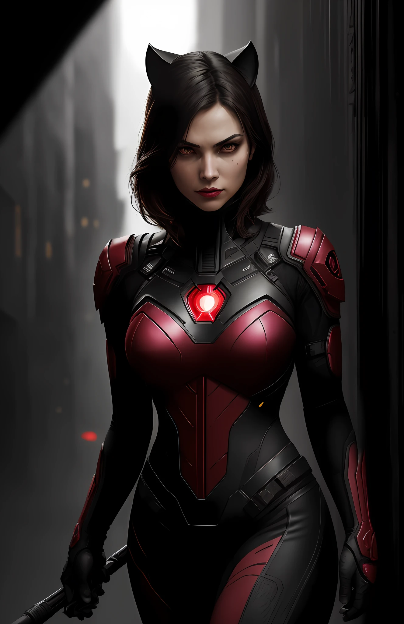 (dark shot: 1.1), epic realistic, Catwoman Red Lantern from DC, yellow gradient, black, brown and magenta color scheme, grunge aesthetics!!! graffiti tag wall background, art by Greg Rutkowski and artgerm, soft cinematic light, Adobe Lightroom, darkroom, HDR, intricate, highly detailed, (depth of field: 1.4), faded, (neutral colors: 1.2), (hdr: 1.4), (muted colors: 1.2), hyper-detail (artstation: 1.4), cinematic, warm light, dramatic light (complex details: 1.1)