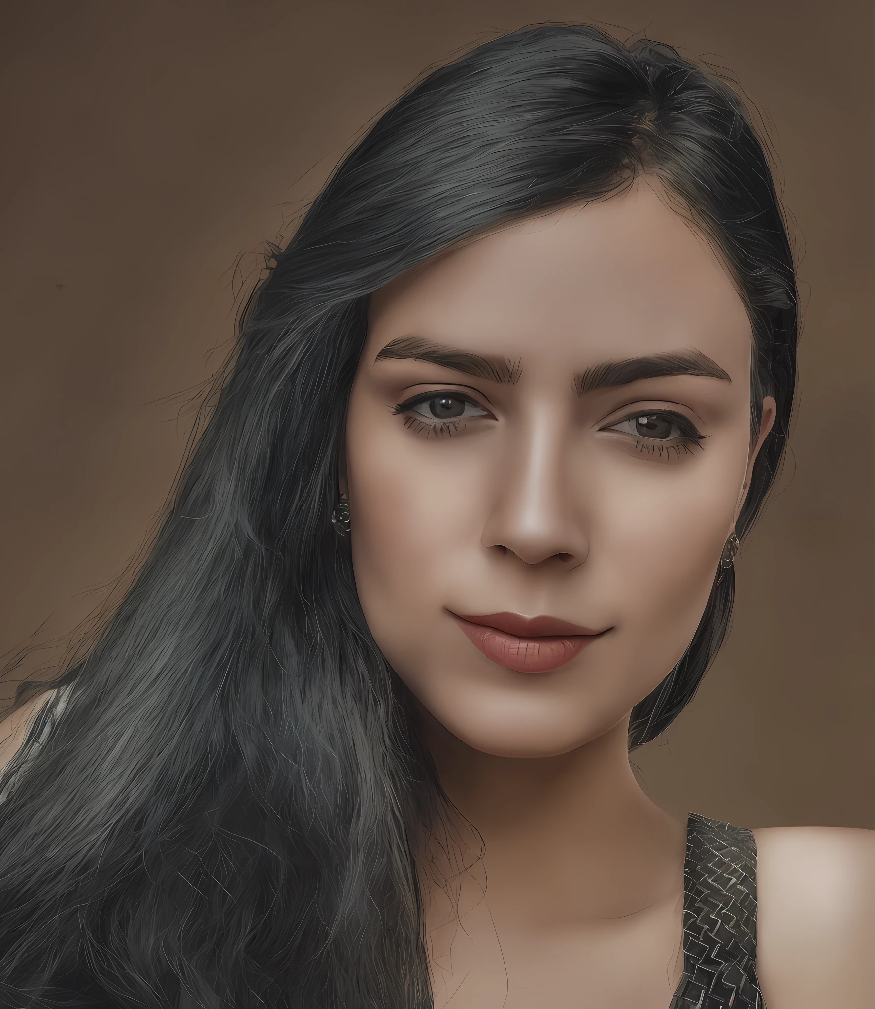 Model with original human face, human face faithful to upload image, human face, hair in the wind, bluish black hair, sensual intriguing challenging look, torso (heavy gothic armor spikes shoulders use lora), (highly detailed skin: 1.2), 8k uhd, dslr, soft lighting, high quality, film grain, Fujifilm XT3, scenery mines morgul
