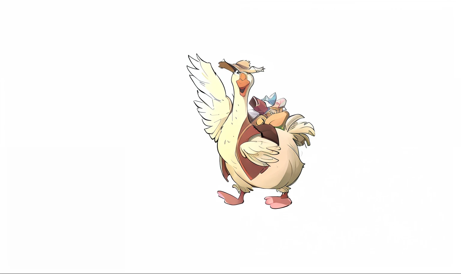 Q version duck HD hand drawn