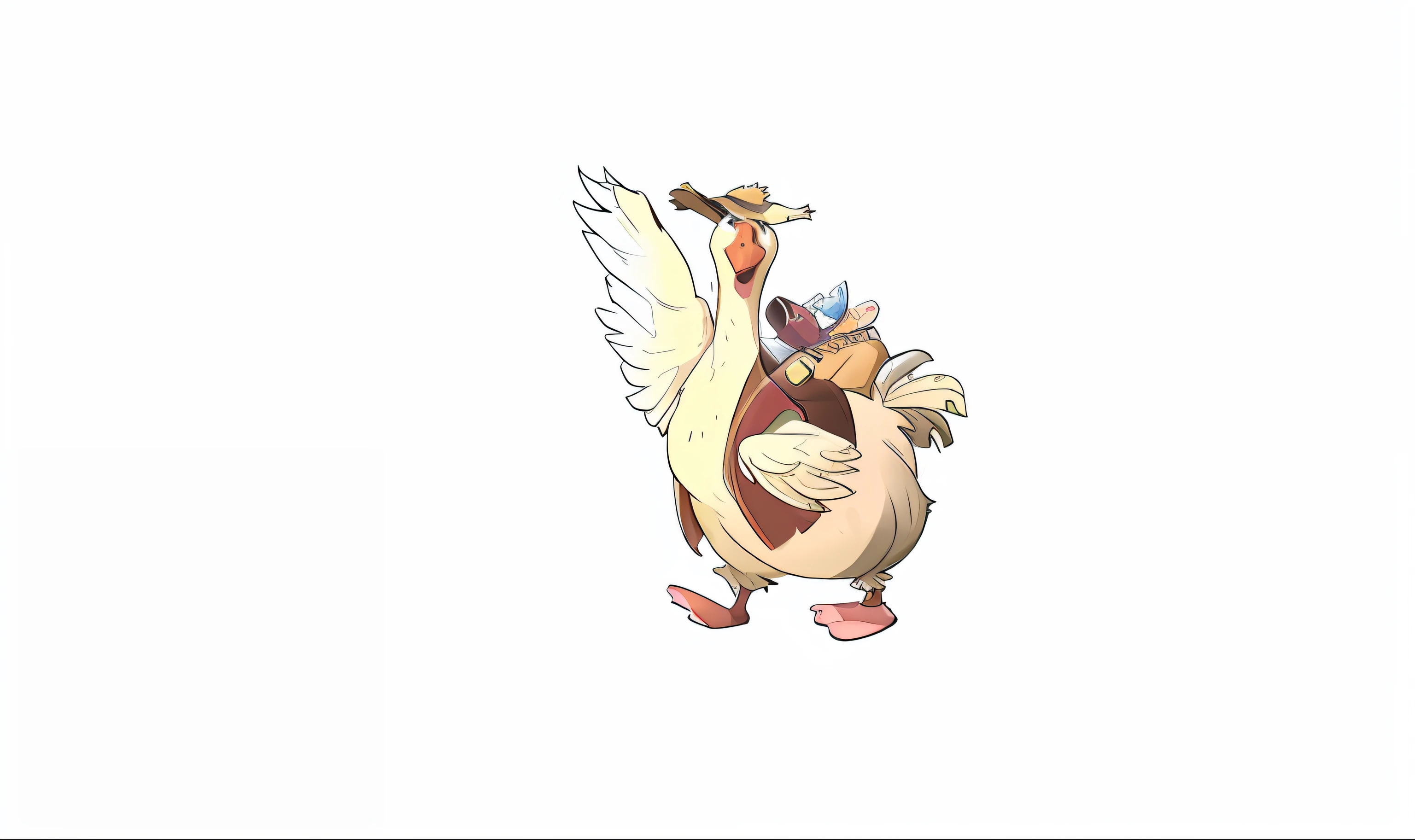 Q version duck HD hand drawn