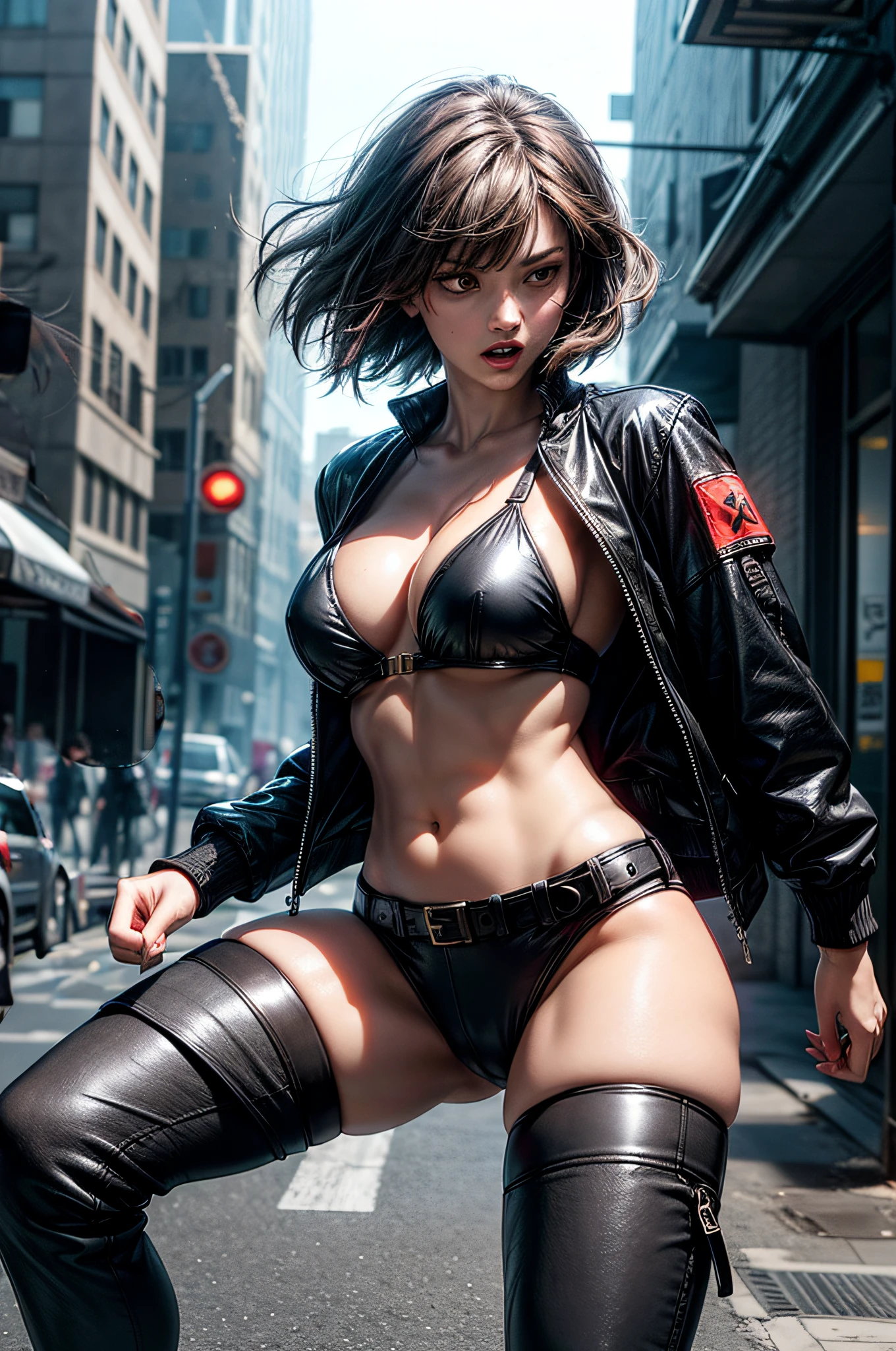Background correction, cityscape