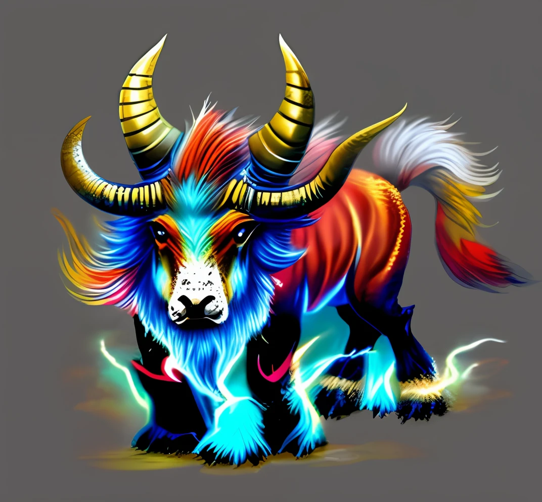 illustration of a bull with horns and a large horn with a long horn, minotaur from path of exile, tauren, male centaur centaur chimera, bison god, a minotaur wolf, roaring mutant goat monster, asura from chinese myth, minotaur, on an epic intricate oroboros, an ancient creature