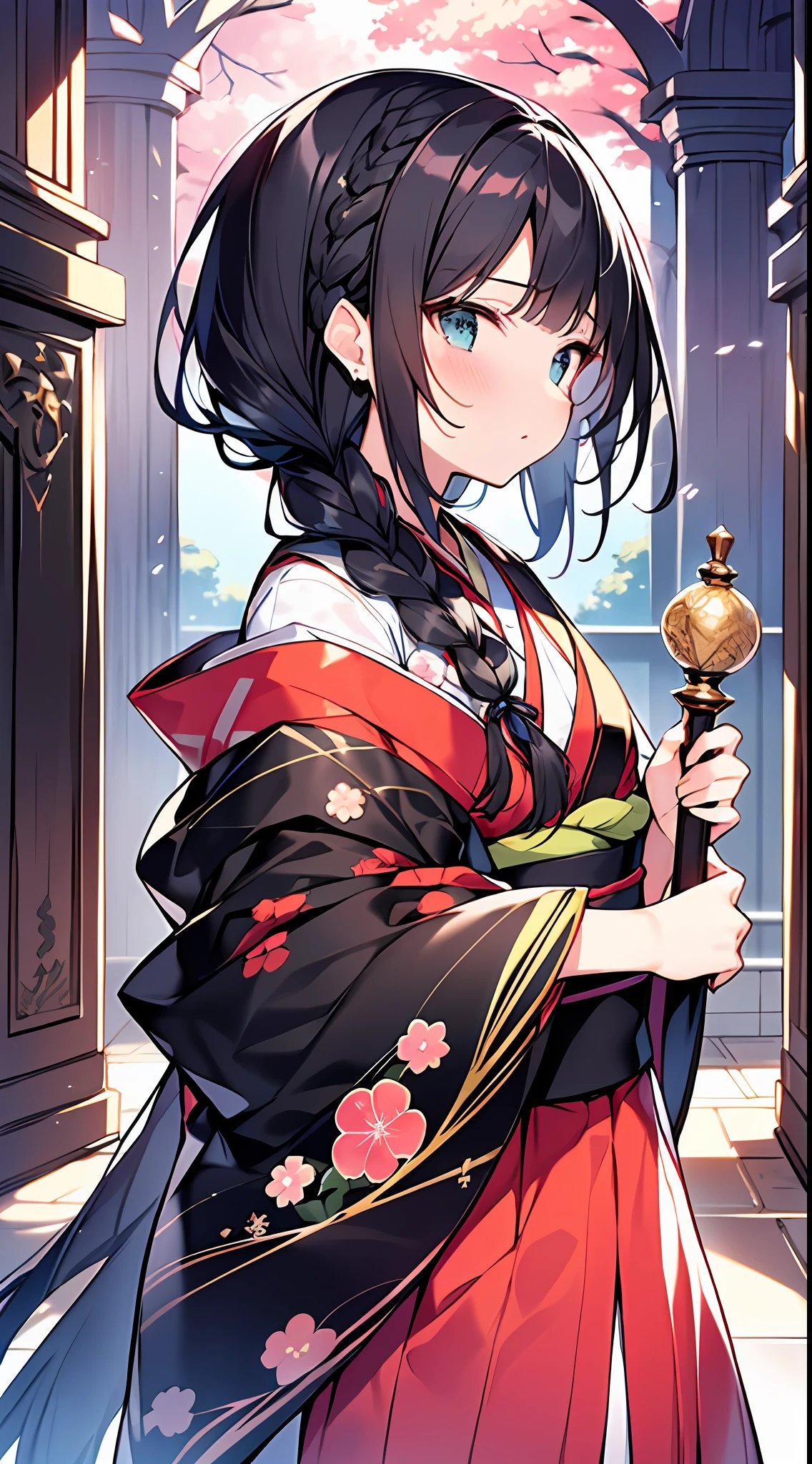 (Incredibly Absurdres Absolutely Resolution: 1.5), Top Quality, Masterpiece, Ultra High Resolution, 8k, (Multiple Girls), (Gorgeous Kimono), Glittering Eyes, BREAK Shoujo Manga Style, (Loli), Soft Line Art, Digital Enhancement, Shojo Manga Touch, Hairstyle Fax, Environment Change Scene, Hairstyle Fax, Shoujo Mangacore, (((Length of hair to shoulders))), (((Short braid))), Beautiful black hair, Precincts, Shrine, Full body visible angle, entangle, beautiful and aesthetic: 1.5, High quality: 1.3