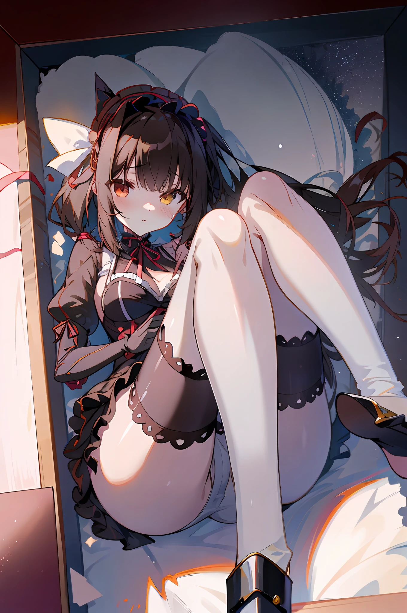 (masterpiece, top quality, best quality, official art, beautiful and aesthetic:1.2),(8k, best quality, masterpiece:1.2), there is a woman sitting in a box full of ice cubes,kurumi, kawacy, splash art anime , extremely detailed artgerm, artgerm. anime illustration, from girls frontline, ! dream artgerm, ruan jia and artgerm, 2 hands, 2 legs