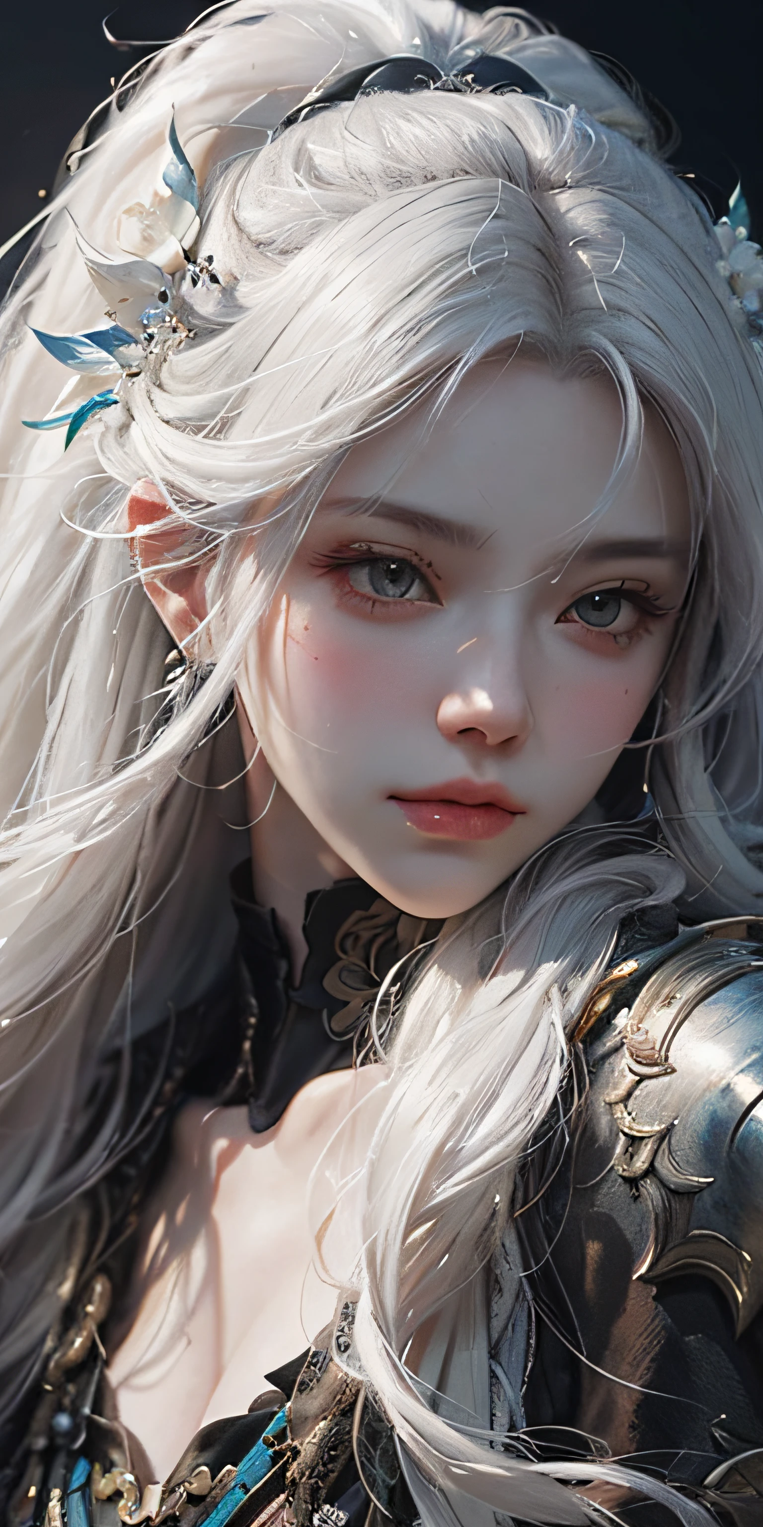 a close up of a woman with white hair and a white mask, beautiful character painting, guweiz, artwork in the style of guweiz, white haired deity, by Yang J, epic exquisite character art, stunning character art, by Fan Qi, by Wuzhun Shifan, guweiz on pixiv artstation