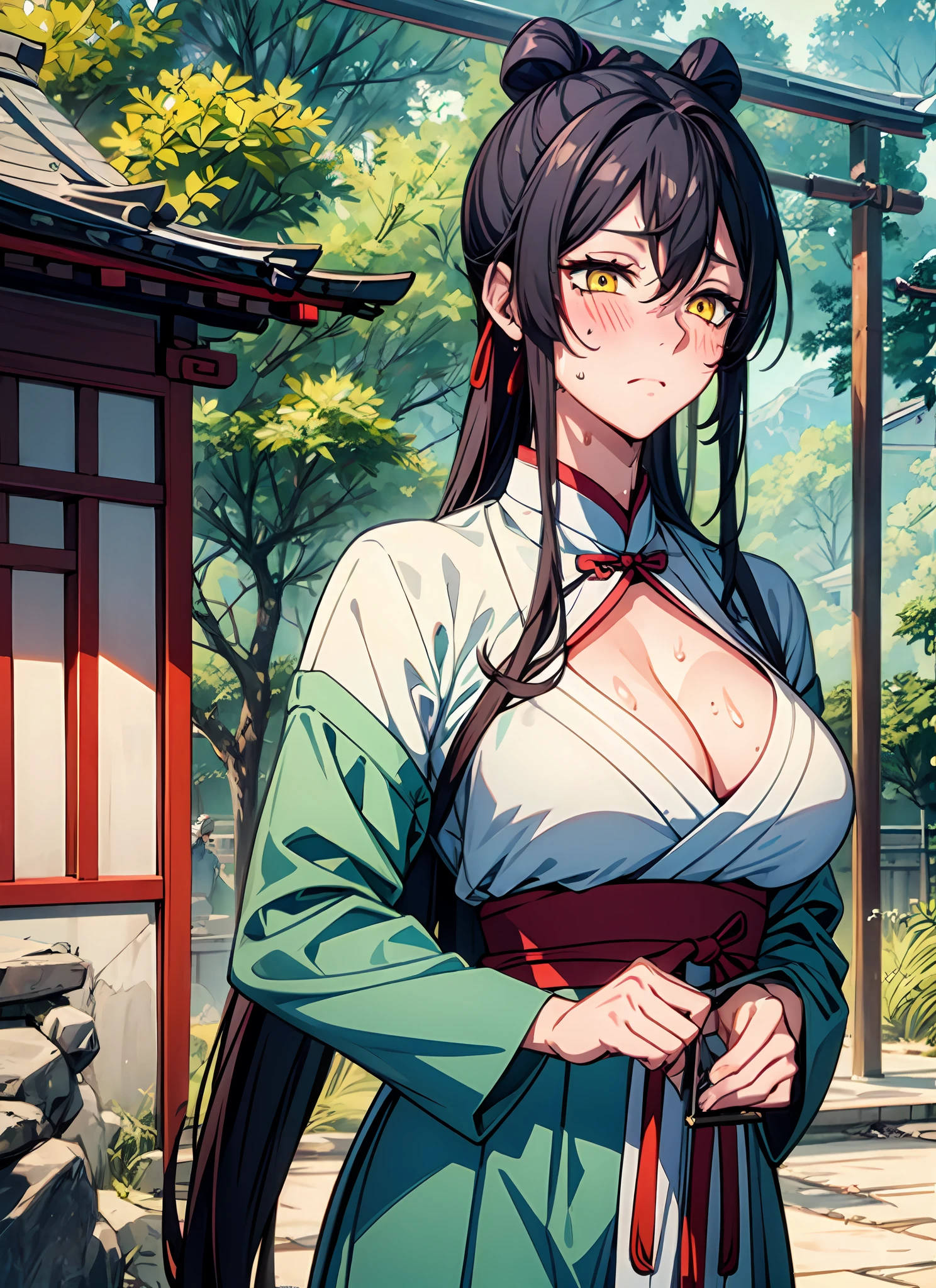 Yellow eyes, Shy Expression, Blushing