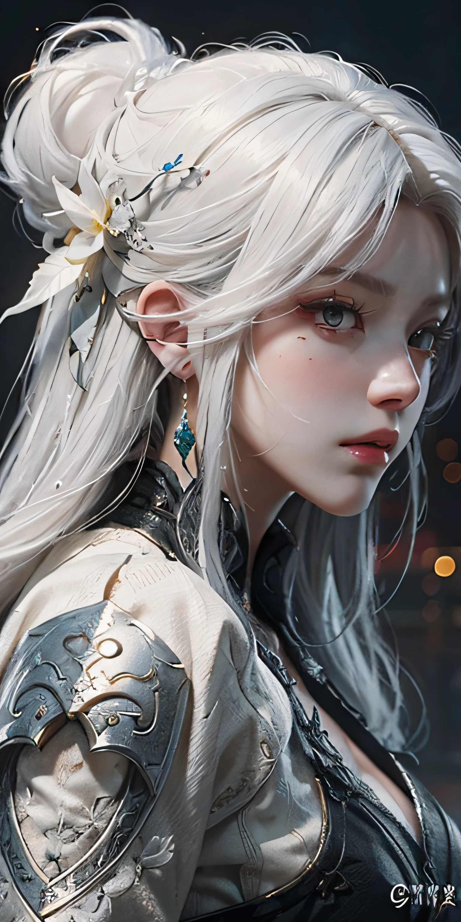 a close up of a woman with white hair and a white mask, beautiful character painting, guweiz, artwork in the style of guweiz, white haired deity, by Yang J, epic exquisite character art, stunning character art, by Fan Qi, by Wuzhun Shifan, guweiz on pixiv artstation