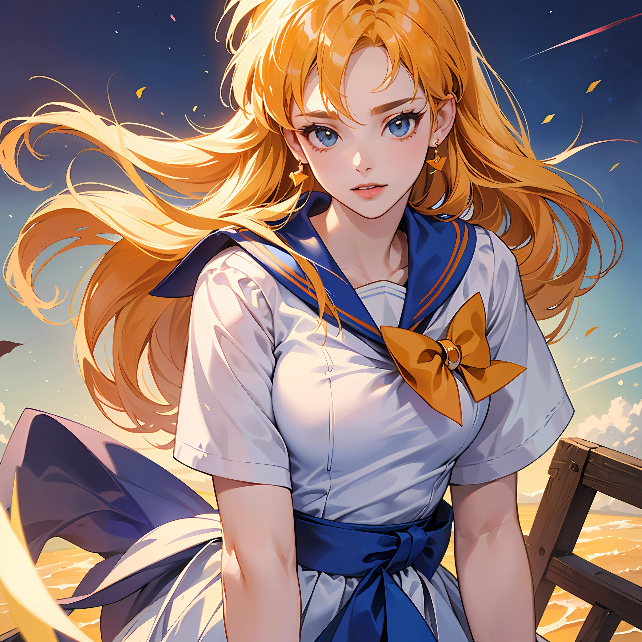 (Sailor Venus: 0.9), (Masterpiece), (Best Quality: 1.0), (Ultra High Definition: 1.0), Detail, SFW, Masterpiece, Delicate, Elegant, Best Quality, Detailed, Detailed, Colorful, Intricate Detail, (8K: 1.1), (Ultra High Definition), Solo: 1.9, 1 girl: --auto
