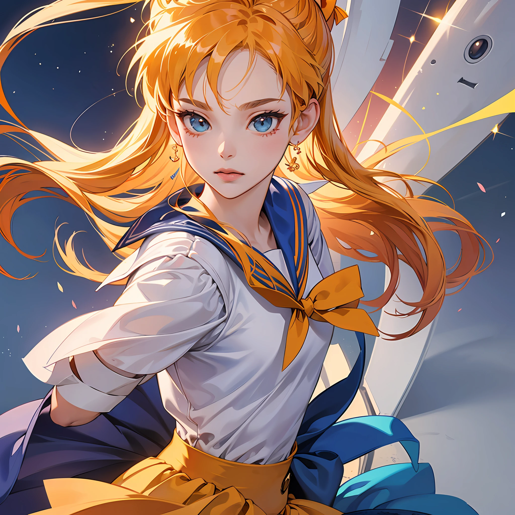 (Sailor Venus: 0.9), (Masterpiece), (Best Quality: 1.0), (Ultra High Definition: 1.0), Detail, SFW, Masterpiece, Delicate, Elegant, Best Quality, Detailed, Detailed, Colorful, Intricate Detail, (8K: 1.1), (Ultra High Definition), Solo: 1.9, 1 girl: --auto