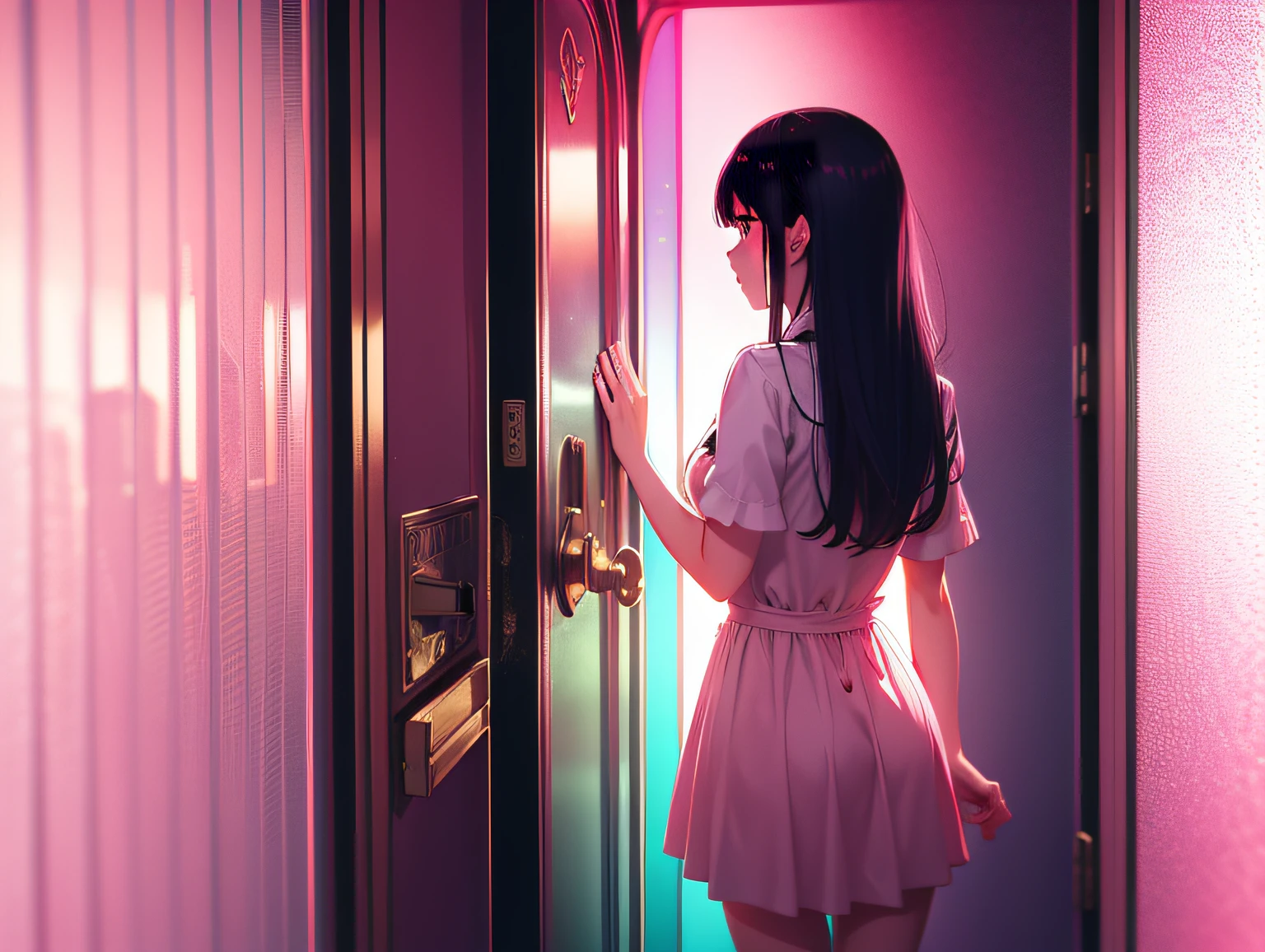 A girl with long hair