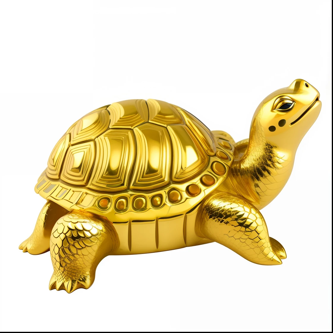 3D, Unreal Engine 5, 16K, Ultra High Definition, Detail, Crisp, Close-up of gold turtle figurine on black background, anthropomorphic turtle, turtle, anthropomorphic turtle, elderly turtle, turtle, suimohua, half-turtle, turtle giving birth to the world, anthropomorphic turtle, anthropomorphic turtle hero, great Leviathan turtle, gold, animal-shaped statue