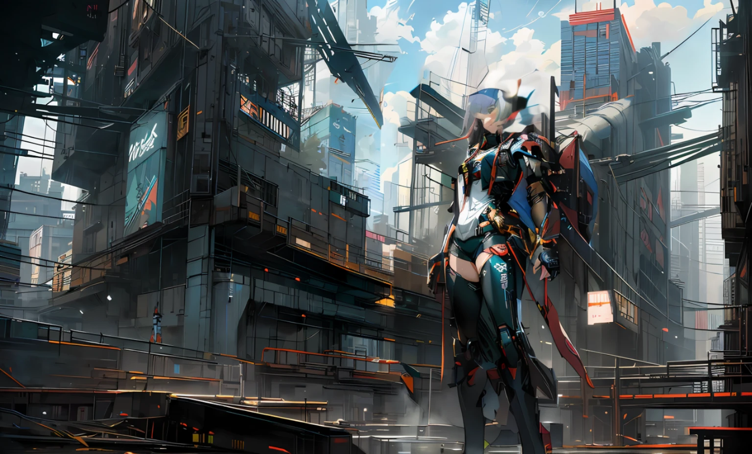 anime - style artwork of a woman in a futuristic city, cyberpunk anime girl mech, digital cyberpunk anime art, anime cyberpunk art, cyberpunk anime girl, cyberpunk anime art, female cyberpunk anime girl, digital cyberpunk - anime art, mechanized valkyrie girl, girl in mecha cyber armor, modern cyberpunk anime, anime cyberpunk, high quality digital concept art, mecha asthetic