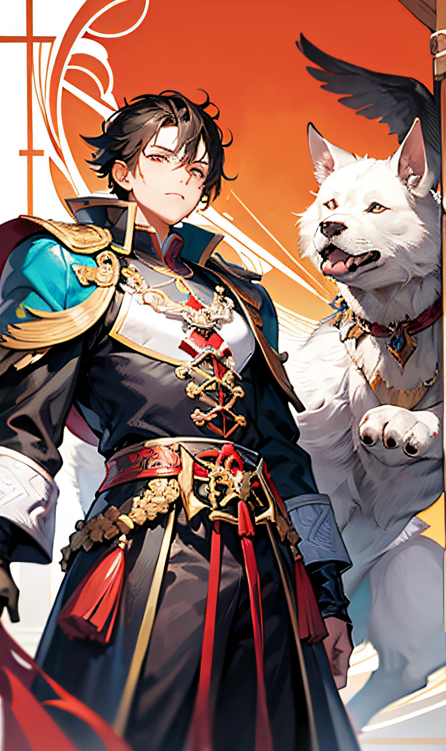 Young man, majestic and powerful, the emperor of the wind capital in ancient Chinese mythology