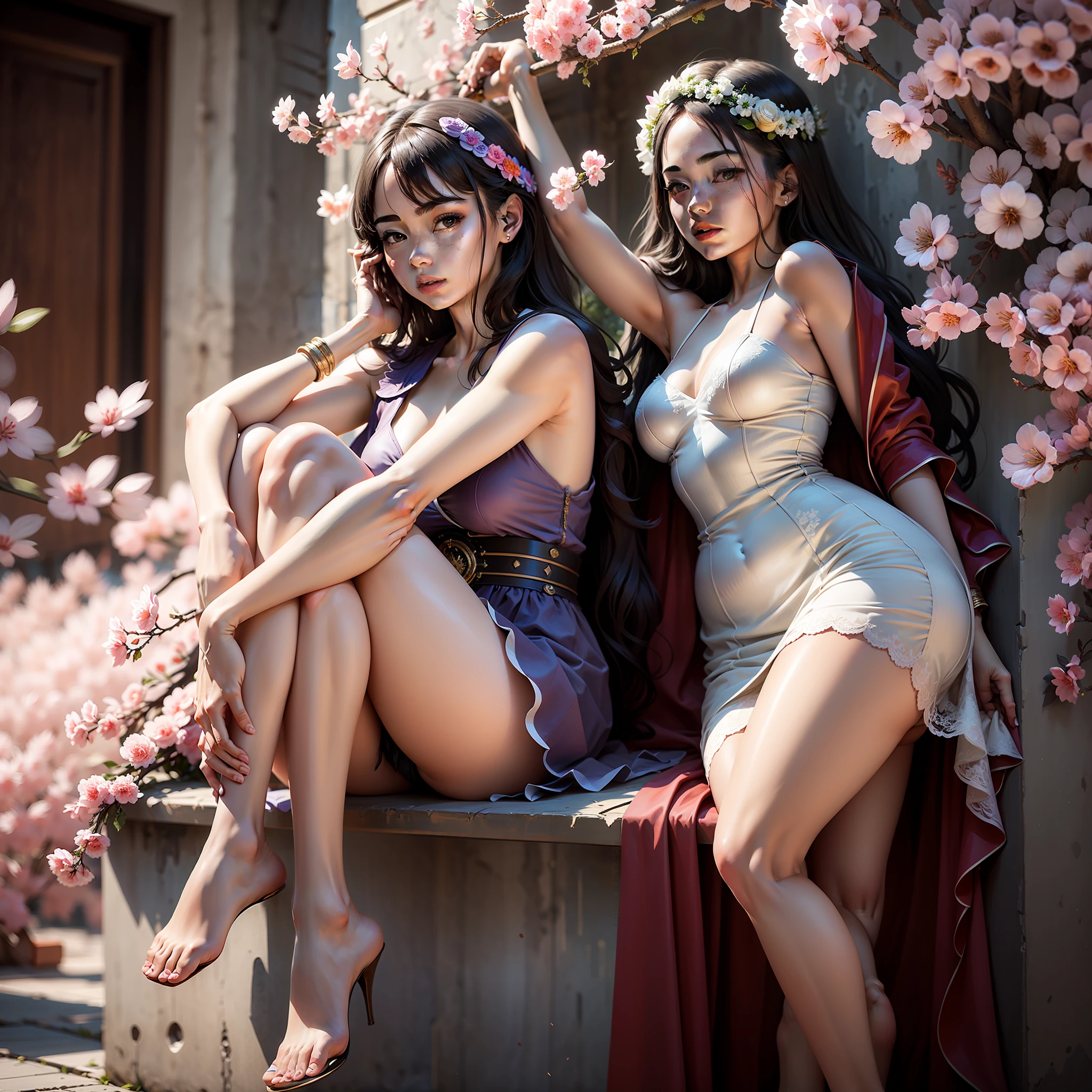 Masterpiece, high resolution,realistic,
4k, best quality, a girl , full body, wear dress, sakura background, beautiful legs, bridal veil --auto