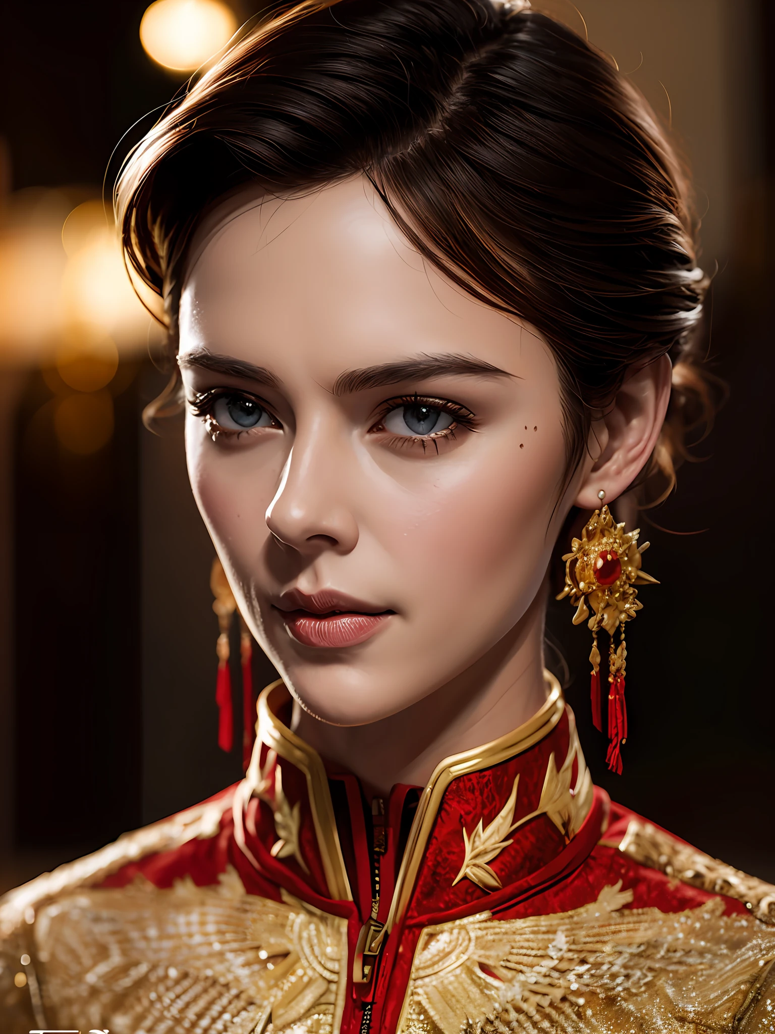 Marvel, Old Tony Stark, Realistic, Dynamic Lights, Old, Stubble, Full Shot, (Very Detailed CG Unified 8k Wallpaper), Trends on ArtStation, Trends on CGSociety, High Detail, Sharp Focus, Dramatic, Photorealistic Photorealism, Red and Gold Dresses