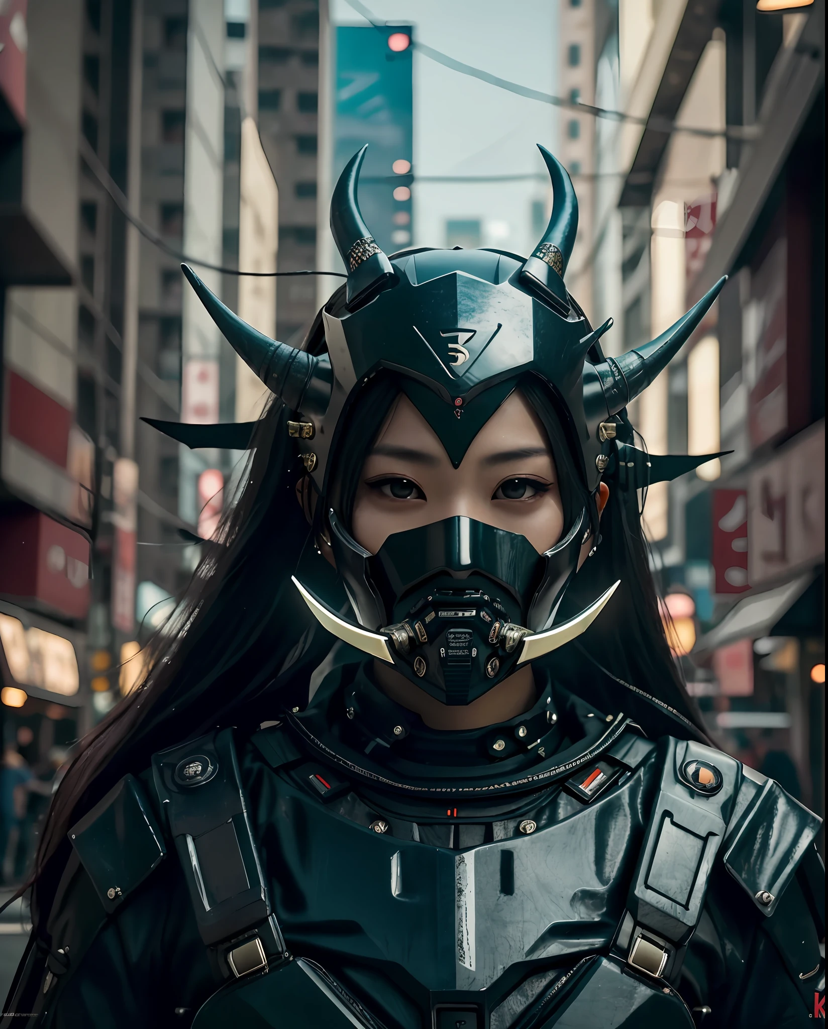 1 japanese girl , full body, dragon mask, dragon eyeshield, japanese oni mask, succubus horn, incubus, beautifull, demon mask,  Katana, silver long hair, night, dark, dim light  cyberpunk , eye shield, glowing eyes, glowing armor,  Torii, , glossy, shinny, cyberpunk mask, mecha mask, demon, futuristic cyberpunk, analog photo, 3d realistic, stuning potrait, (extremely detailed CG unity 8k wallpaper), of the most beautiful artwork in the world, professional photography, trending on ArtStation, trending on CGSociety, Intricate, High Detail, Sharp focus, dramatic, photorealistic, cyberpunk, futuristic, pale skin, slim body, (high detailed skin:1.2), 8k uhd, dslr, soft lighting, high quality, film grain, Fujifilm XT3