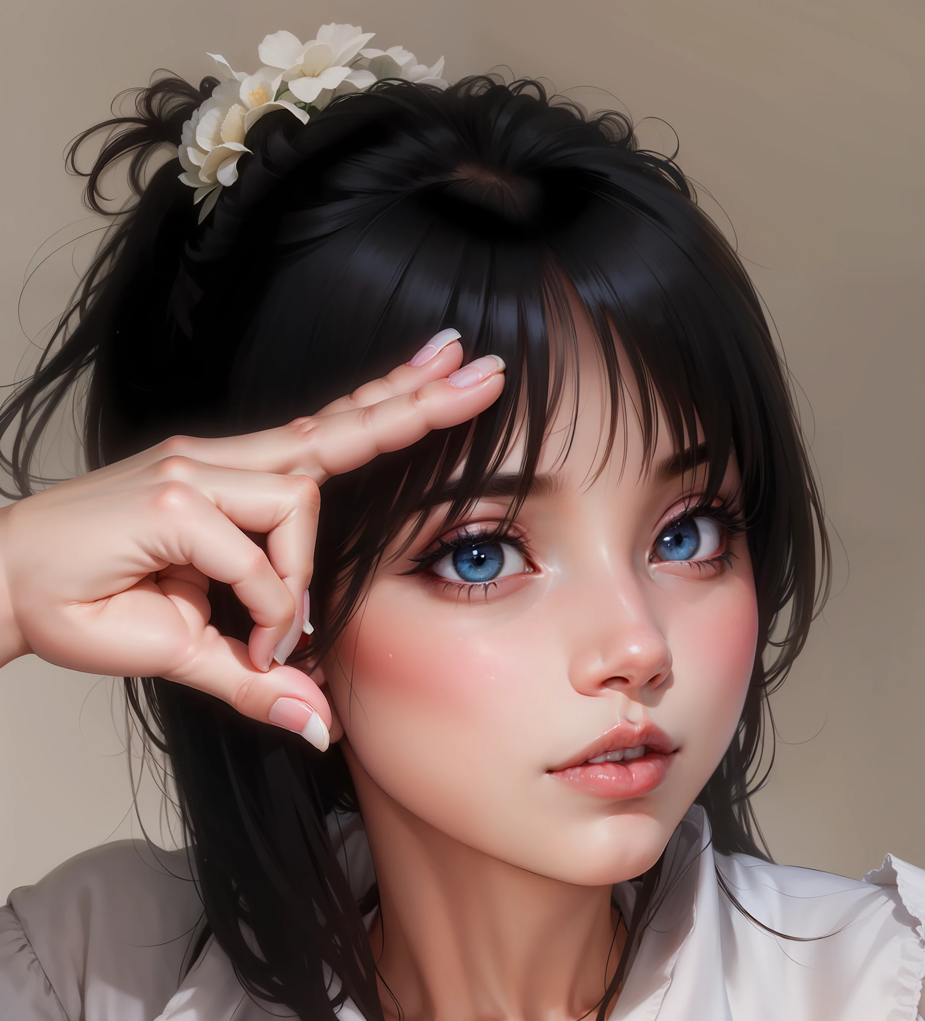 1 Girl, Beautiful Eyes and Face Details, Masterpiece, Best Quality, Close-up, Upper Body, Looking at the Viewer