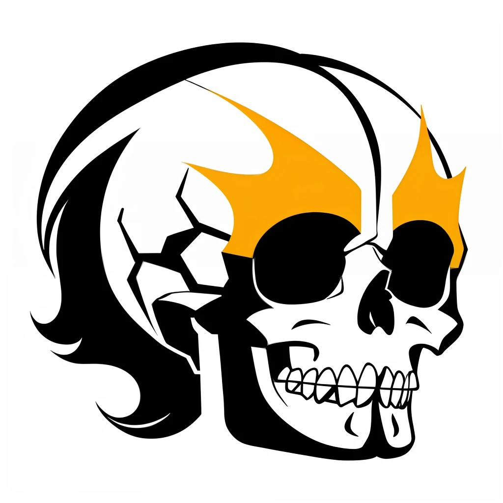 logo, vector, logo design, vector, simple, flat, icon, minimalism, (white background:1.4), A skull with Vibrant Colors in the Pop Art style.