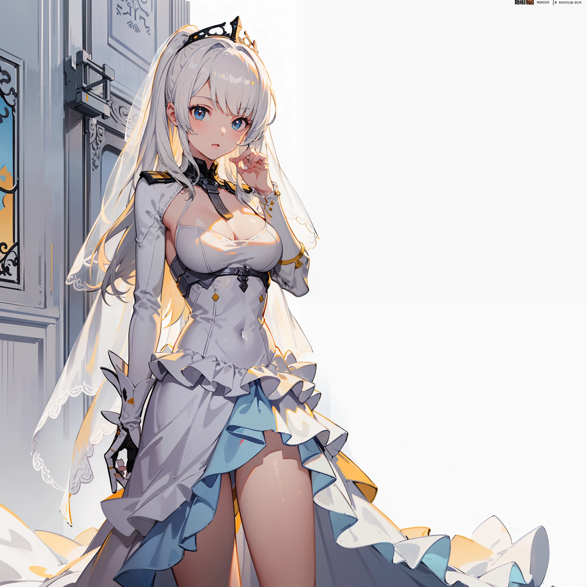 Wedding Veil, L (Masterpiece), (Best Quality), (Ultra Detailed), (((Illustration))), (Extremely Delicate and Beautiful)), (Detailed Light), (1 Girl: 1.5), (Solo: 1.2), (Perfect Body), NSFW