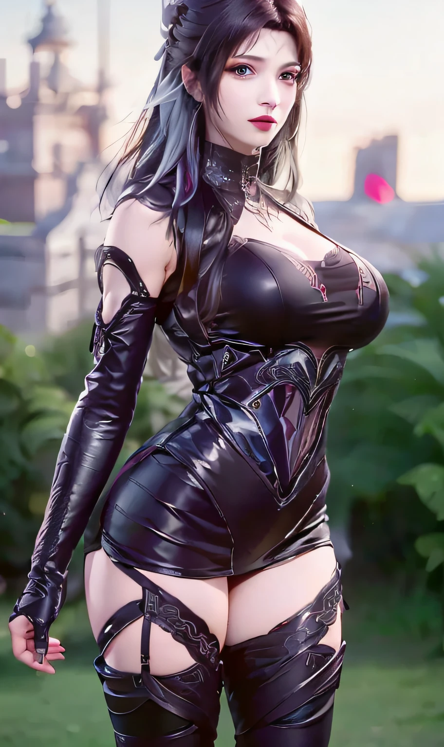 a close up of a woman in a black outfit posing for a picture, game cg, portrait knights of zodiac girl, portrait of tifa lockhart, full body xianxia, seductive tifa lockhart portrait, tifa lockhart with white hair, tifa lockhart, xianxia hero, tifa, tifa lockhart portrait, yun ling, tifa lockheart