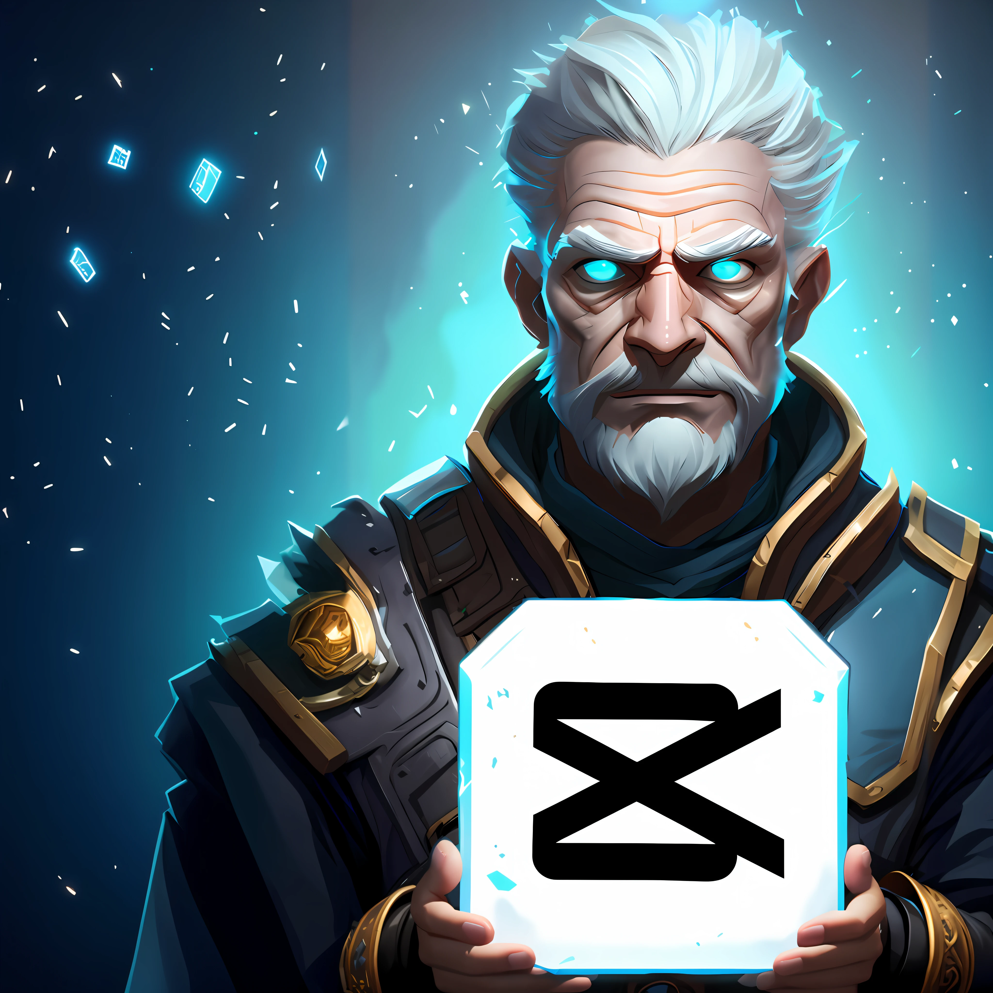 a close up of a person holding a sign with a light on it, style of duelyst, legends of runeterra, artifact - free, epic legends game icon, lost runes, 8k hd wallpaperjpeg artifact, 8 k hd wallpaperjpeg artifact, hextech, holographic runes, locklegion, detailed game art, runic