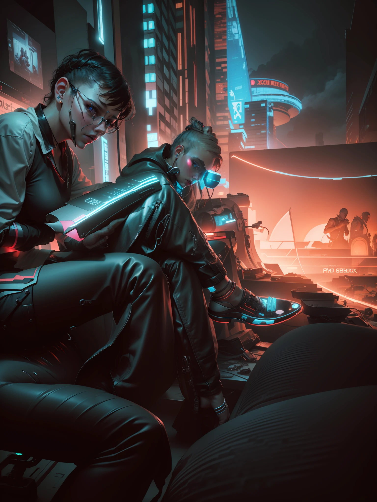 Change background to cyberpunk and make ultra realistic 8k