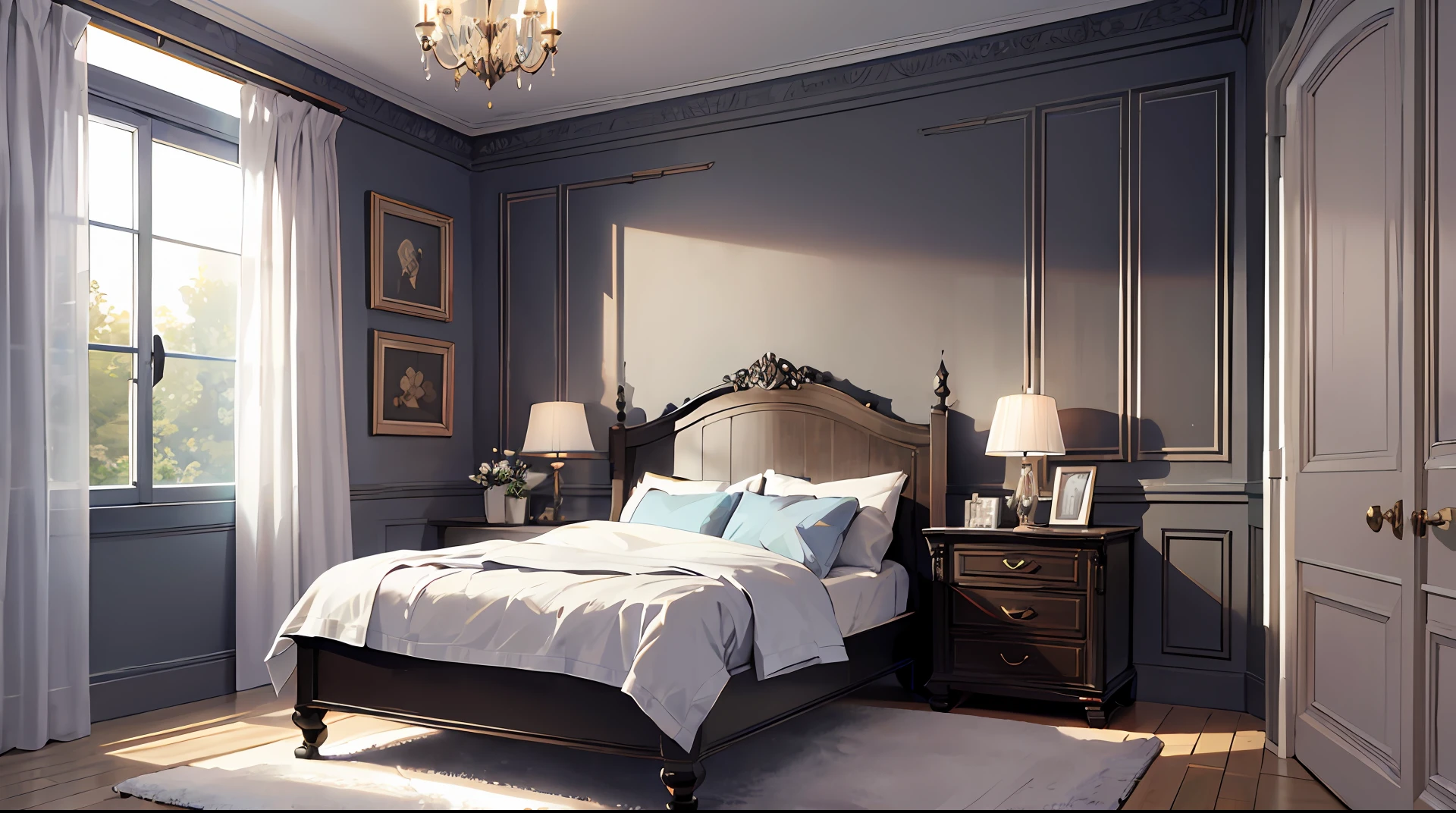 European style, bedroom.