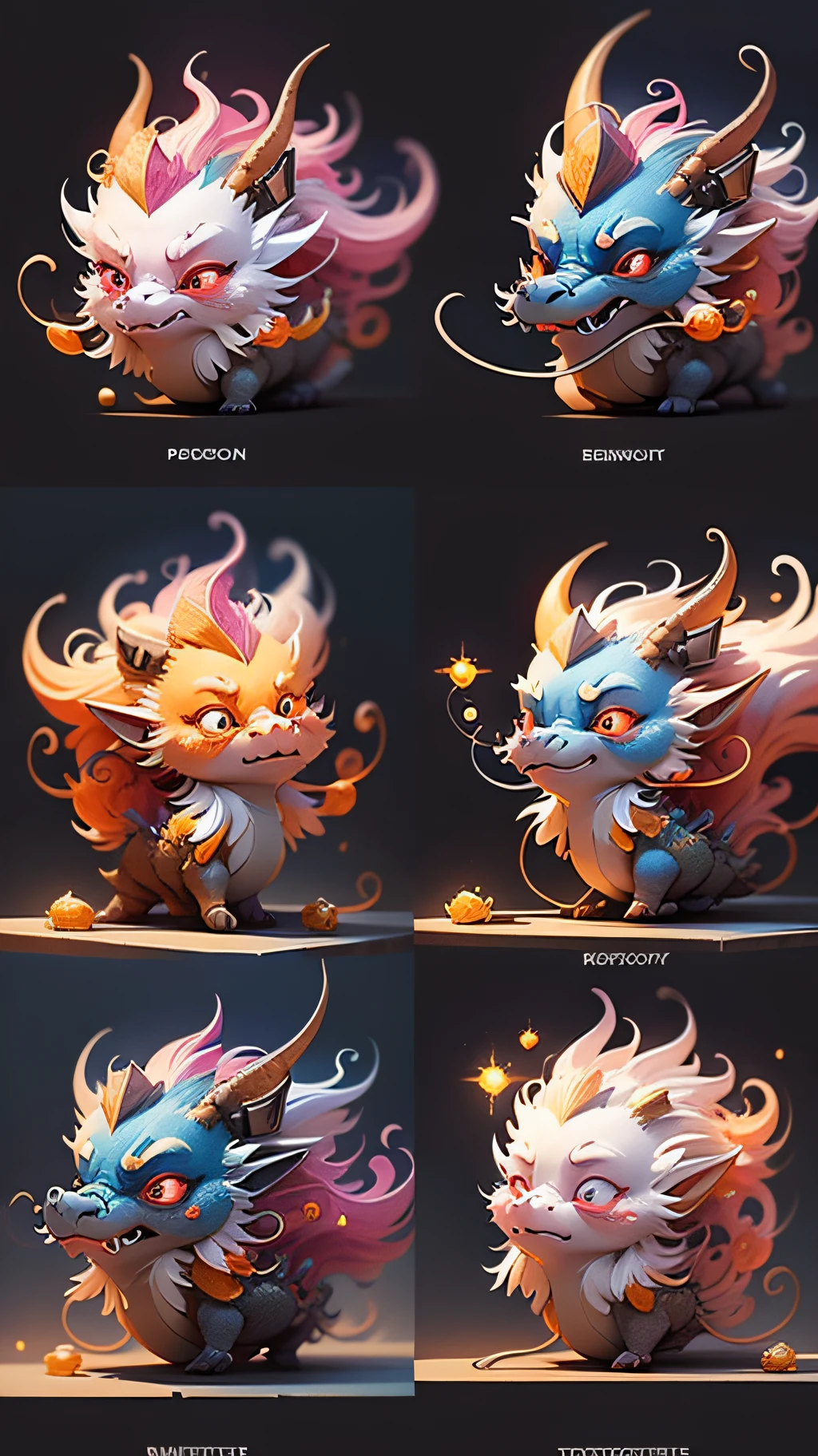 Cute hyper-realistic little fire dragon, red eyes, fire, eyes of different colors, wearing a necklace, exaggerated expressions, humanized movements, chibi, cute and fluffy, surrounded by fire elements, logo design, cartoon, movie lighting effects, charming, 3D vector art, cute quirky, fantasy art, background bokeh, hand drawing, digital painting, soft lighting, isometric style, 4K resolution, realistic rendering, highly detailed and clean, vector images, realistic masterpieces, professional photography, simple spatial background, Flat white background, isometric, vibrant vector