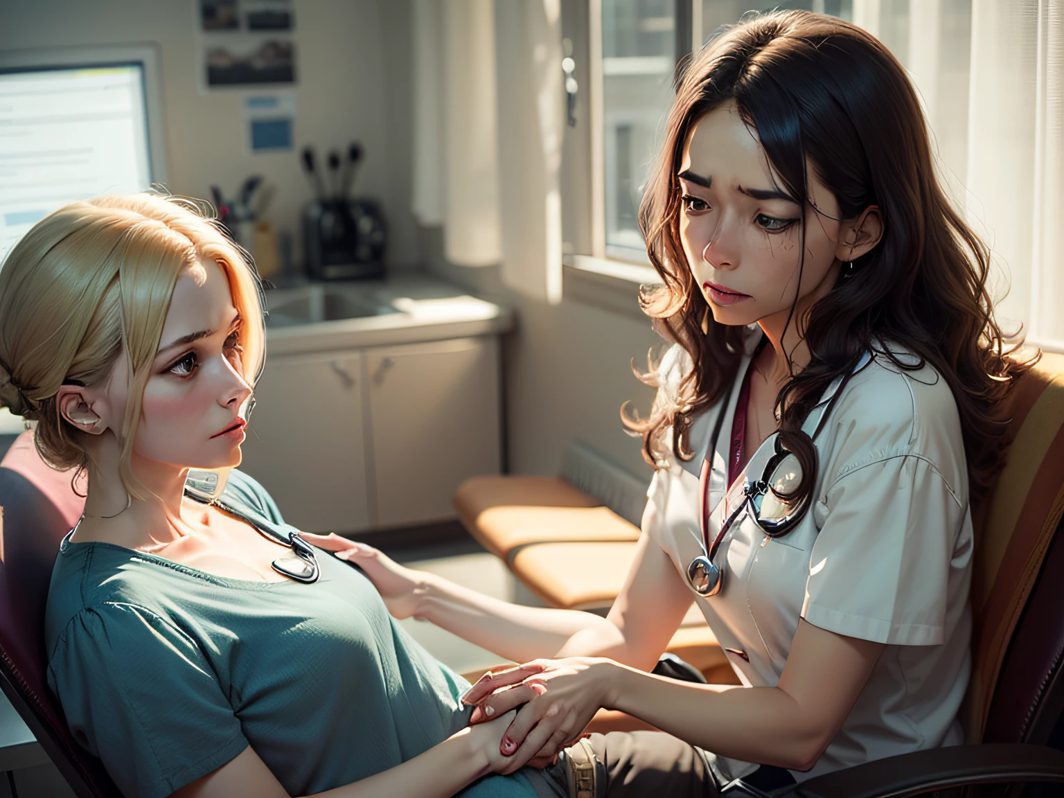 A counselor helps a depressed patient