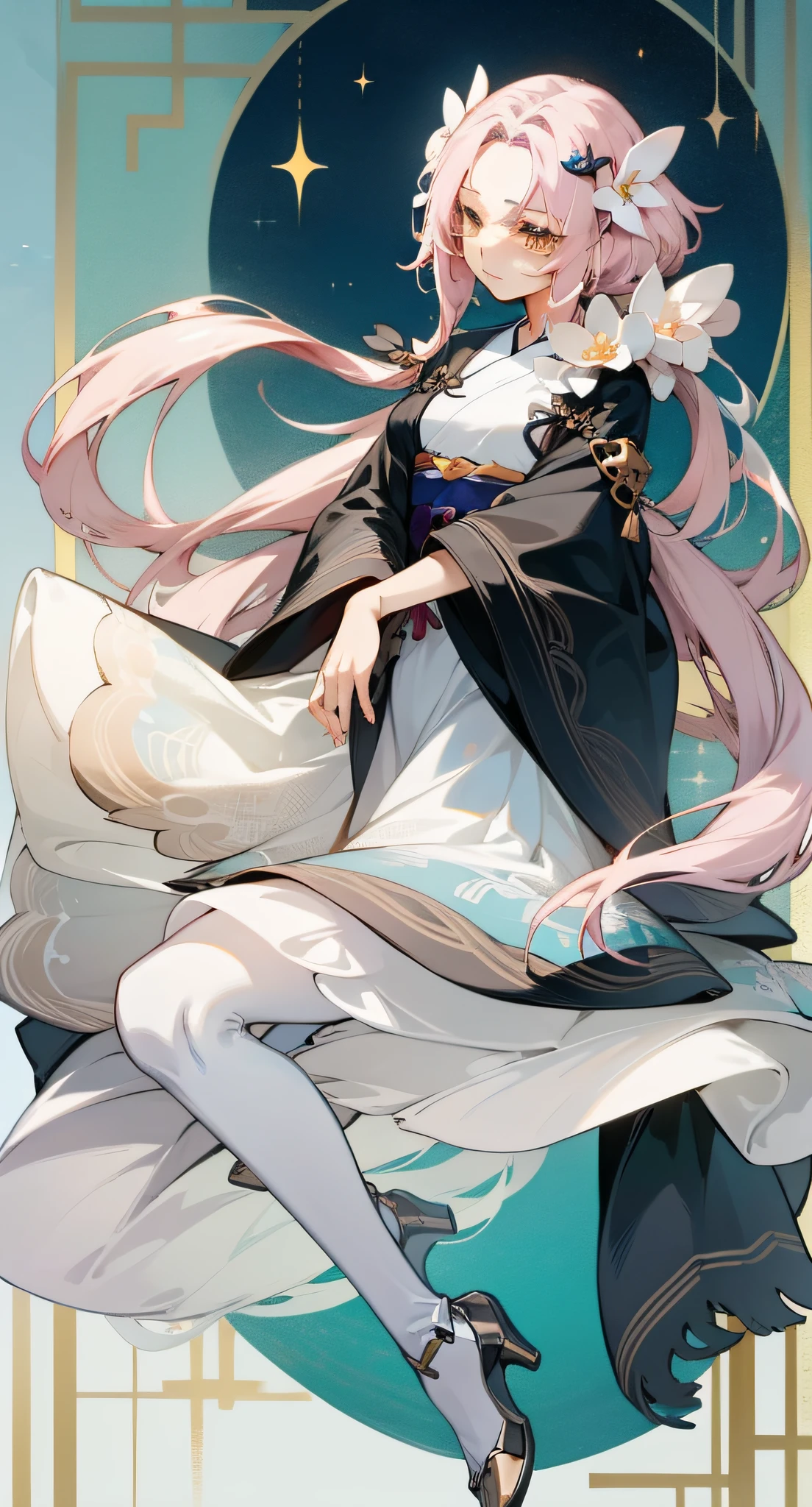 White Hanfu, popular in cgstation, palace, hanfu girl, anime girl cosplay, popular in CGSTATION, anime goddess, cute anime waifu wearing beautiful clothes, a stunning young ethereal figure, full body fairy, flowing magic robe, white stockings anime Barbie