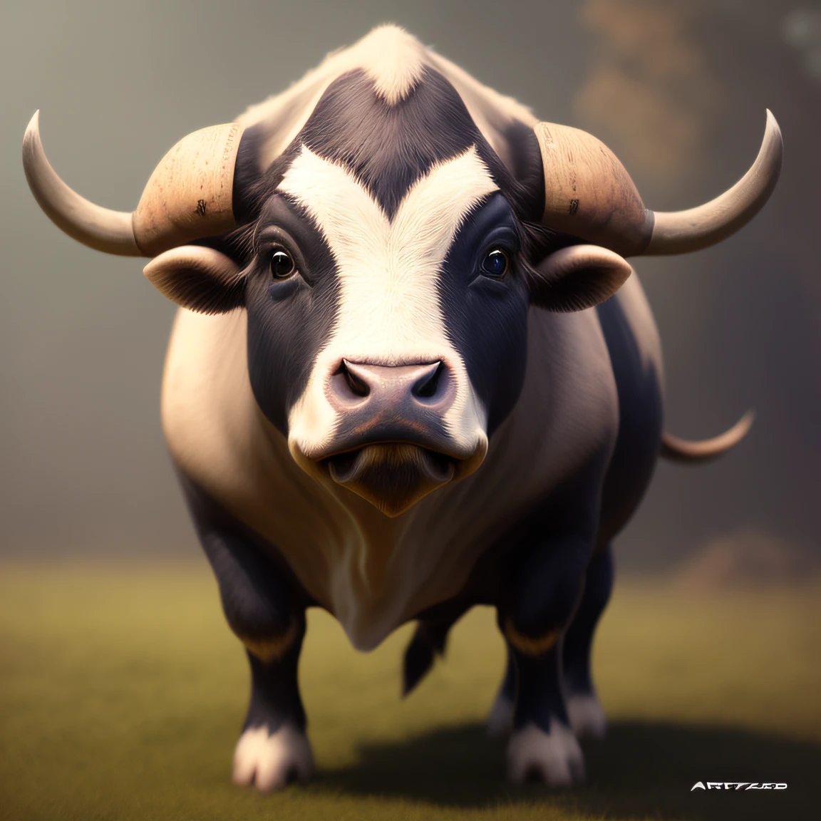 cbzbb , ((bull)) ,charachter ,cute, little, beautiful, smile, devian art, trending artstation, digital art, detailed, cute, realistic, humanoide, character, tiny,cinematic sho ,cinematic lights,((bull)),