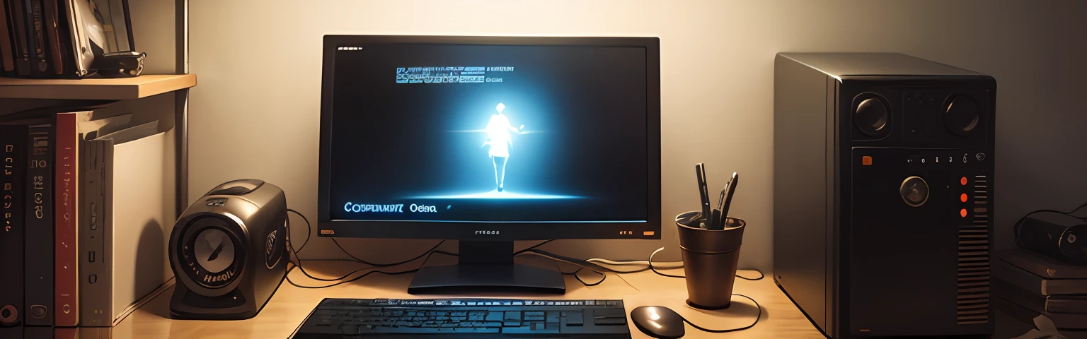 computer terminal commands banner, detective work, mamoru oshii anime, surrealist style