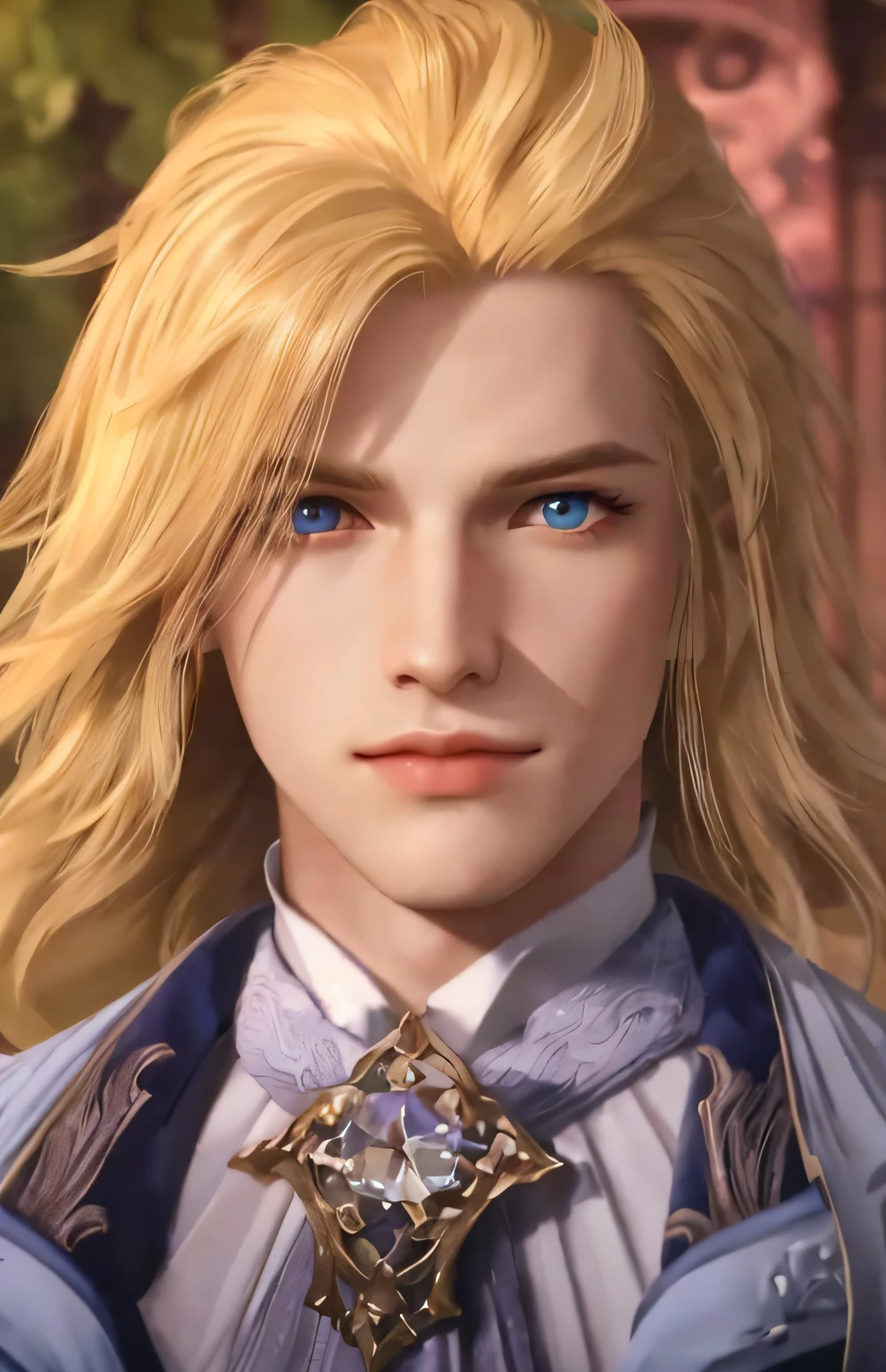 a close up of a person with blonde hair and blue eyes, final fantasy face, from final fantasy, style of final + fantasy + 1 5, johan liebert mixed with alucard, final fantasy character, beautiful androgynous prince, delicate androgynous prince, johan liebert mixed with dante, final fantasy style, from ff7, xqc