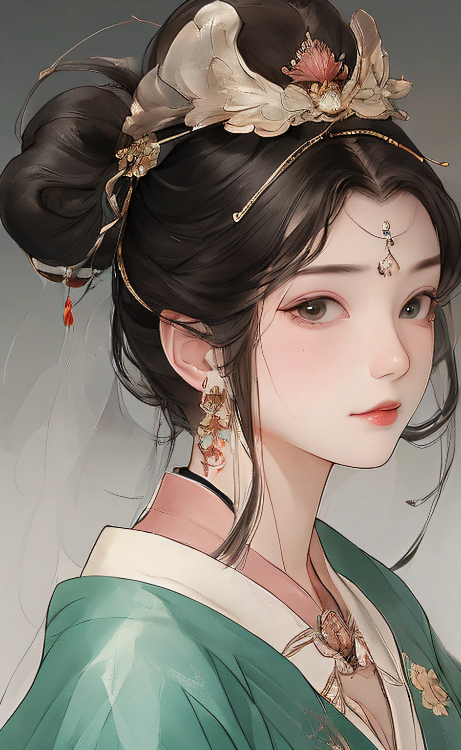 A girl, ancient Chinese costume, whole body, sunshine, clear face, clean white background, masterpiece, super detail, epic composition, ultra HD, high quality, extremely detailed, official art, uniform 8k wallpaper, super detail, 32k