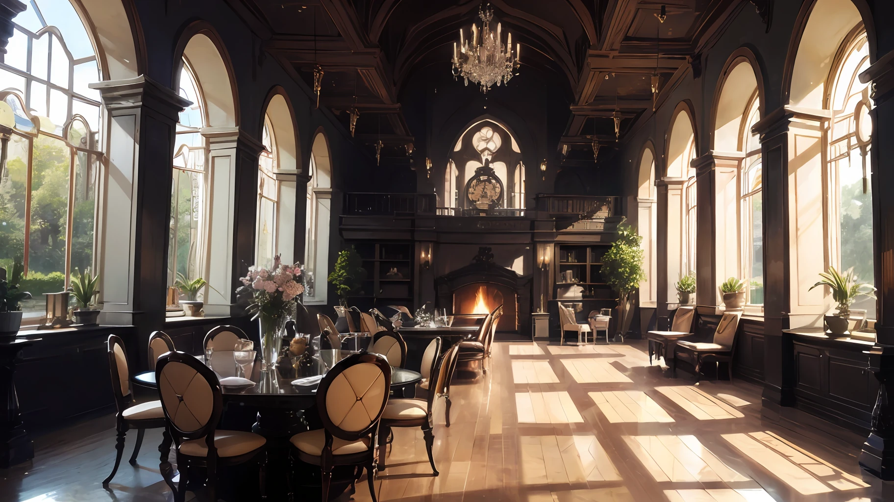 A majestic mansion with a unique architecture, combining African and Western influences. --auto