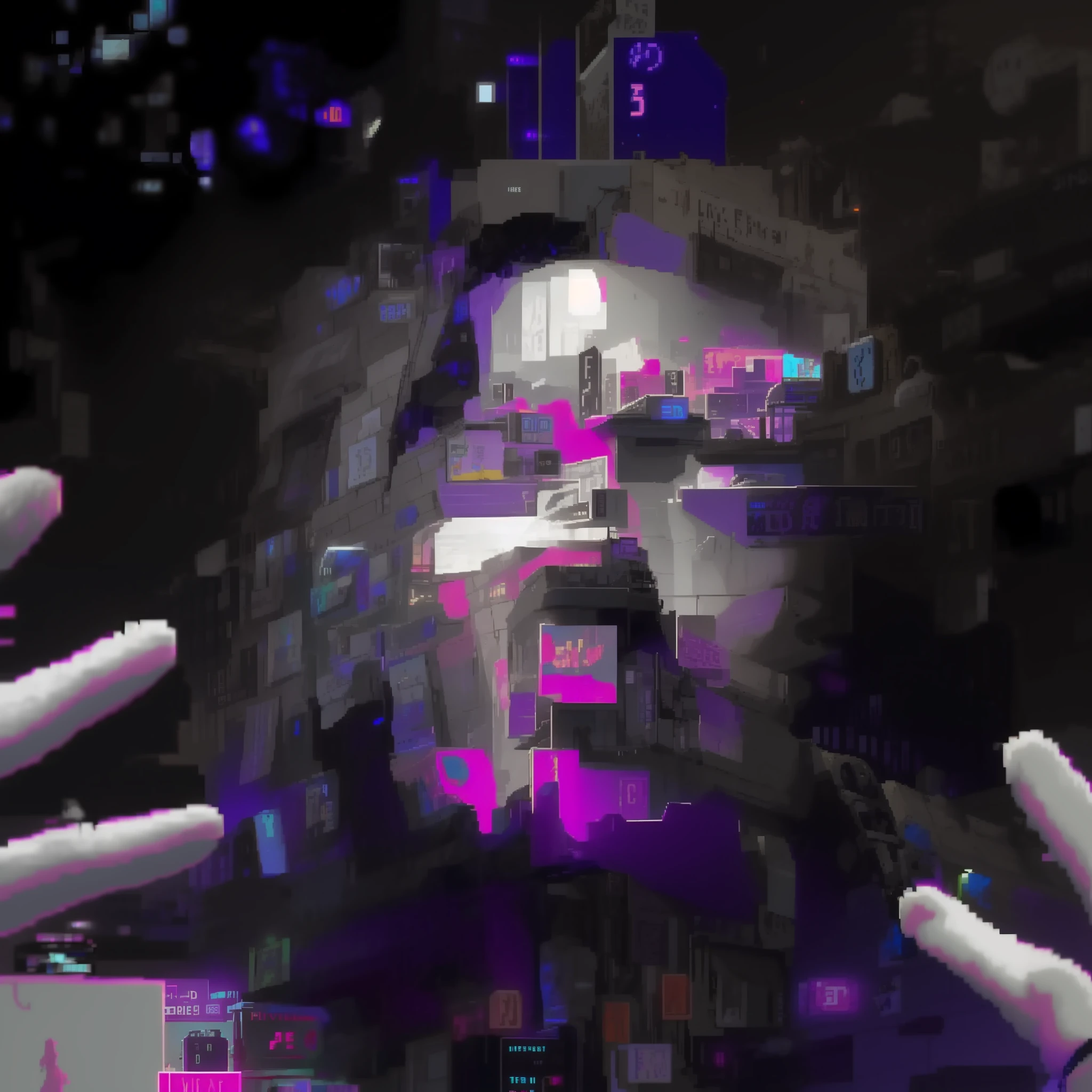 ((Pixelart)), pixelart, pixel, error ,404 ,background , black glitch on screen , neon lights , pixel , pixelart ,8k ,