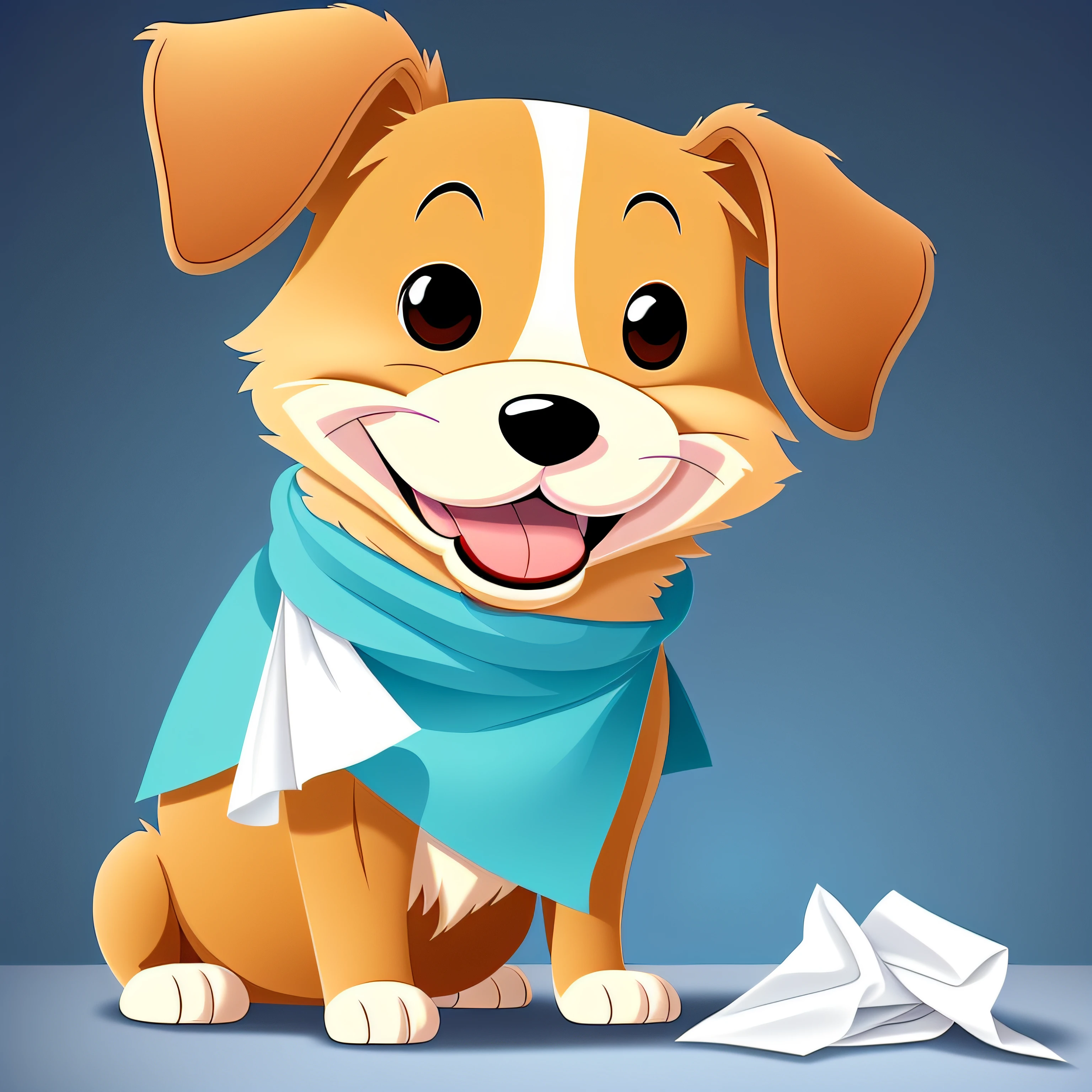 Cartoon dog, dog, holding a tissue, enjoyed, Disney style --auto