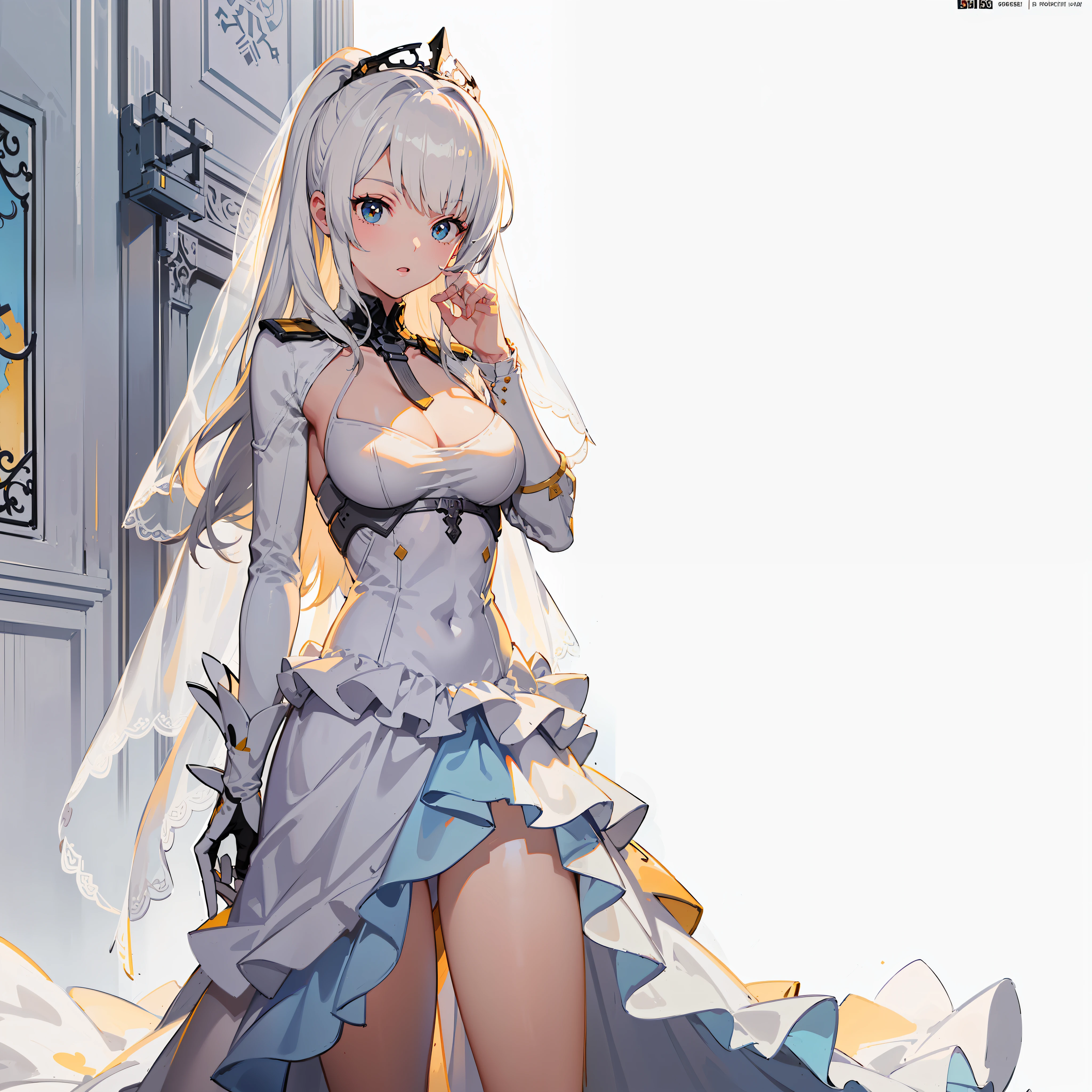 Wedding Veil, L (Masterpiece), (Best Quality), (Ultra Detailed), (((Illustration))), (Extremely Delicate and Beautiful)), (Detailed Light), (1 Girl: 1.5), (Solo: 1.2), (Perfect Body), NSFW