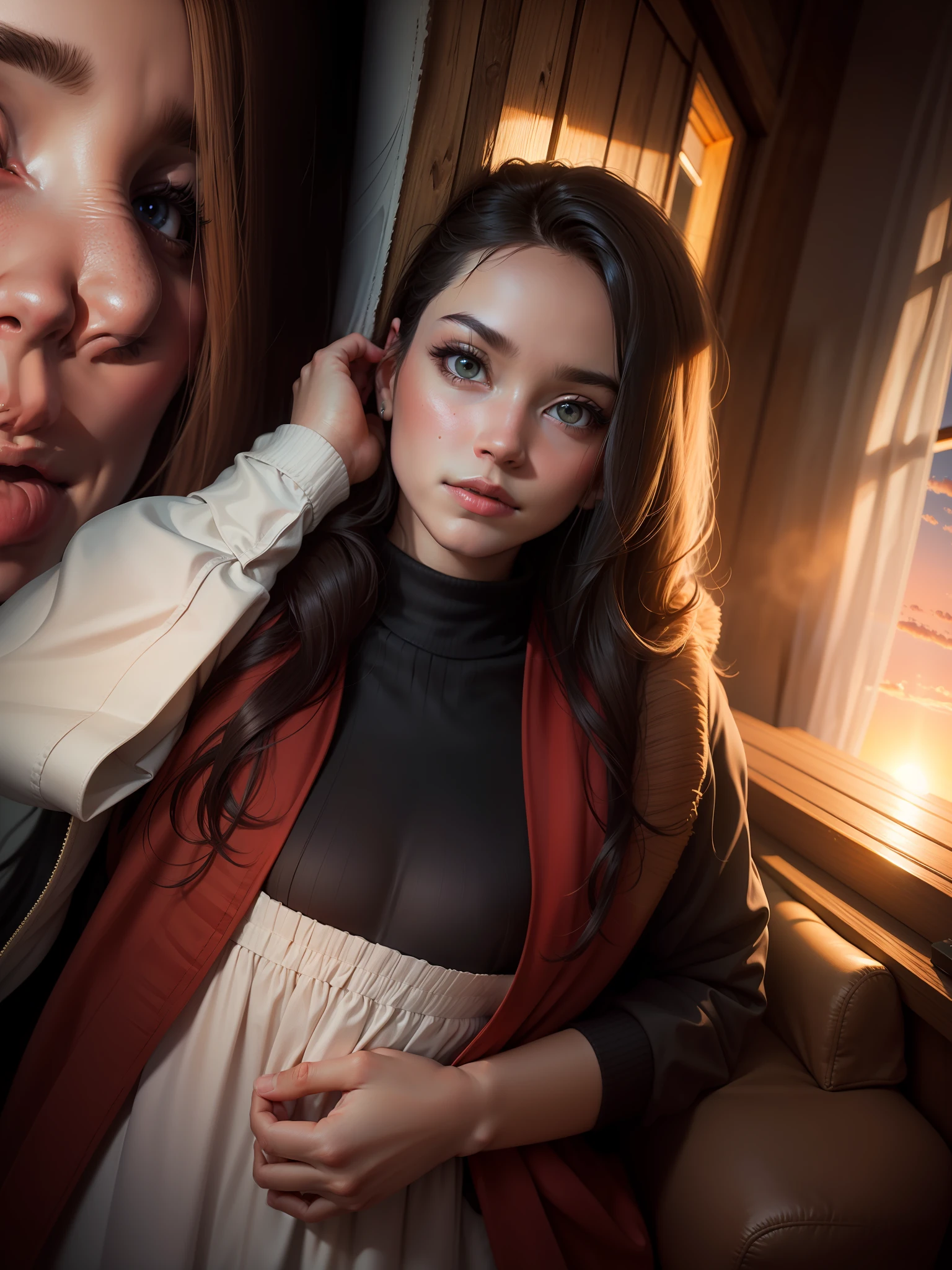 Change background sunset, realistic face, ultra realistic photo, 4k resulation, very artistic background