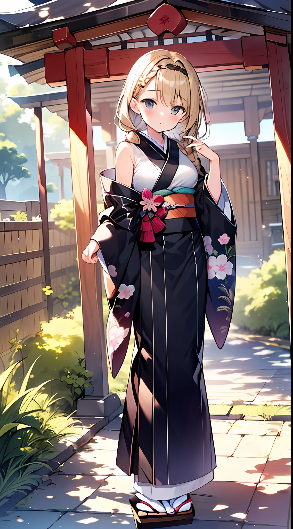 (Incredibly Absurdres Absolutely Resolution: 1.5), Top Quality, Masterpiece, Ultra High Definition, 8k, (Multiple Girls), (Light Colored Kimono, Geta) BREAK Shoujo Manga Style, (), Soft Line Art, Digital Enhancement, Shojo Manga Touch, Hairstyle Fax, Environment Change Scene, Hairstyle Fax, Shoujo Mangacore, (((Length of hair to shoulders))), ((((Short braid))), Shrine, Precinct, Full Body View Angle, entangle, Beautiful and aesthetic: 1.5, High quality: 1.3
