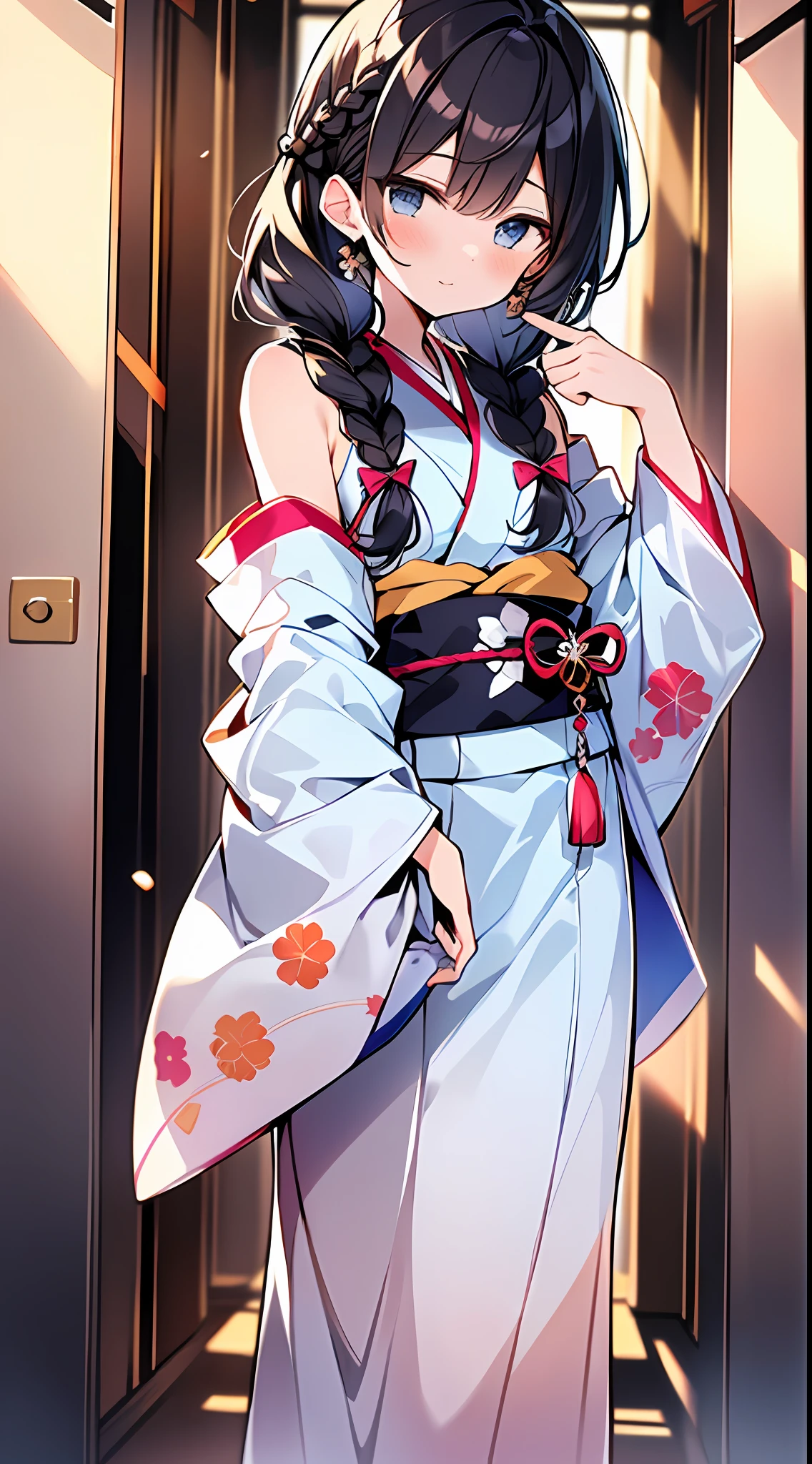 (Incredibly Absurdres Absolutely Resolution: 1.5), Top Quality, Masterpiece, Ultra High Definition, 8k, (Multiple Girls), (Light Colored Kimono, Geta) BREAK Shoujo Manga Style, (Loli), Soft Line Art, Digital Enhancement, Shojo Manga Touch, Hairstyle Fax, Environment Change Scene, Hairstyle Fax, Shoujo Mangacore, (((Length of hair to shoulders))), ((((Short braid))), Shrine, Precinct, Full Body View Angle, entangle, Beautiful and aesthetic: 1.5, High quality: 1.3