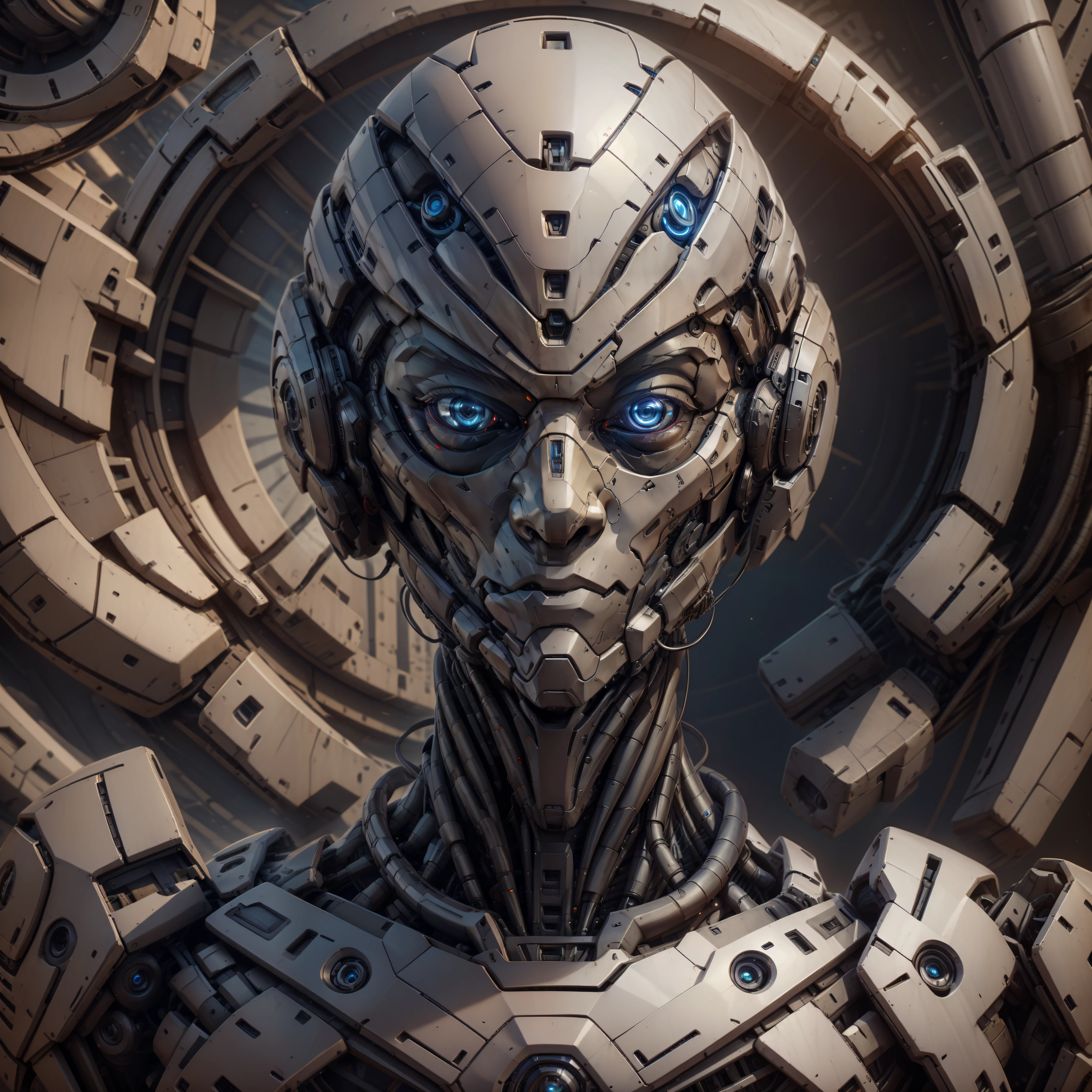 masterpiece, best quality, 8K, HDR, "ultra realistic image" human being, year 3000, technological revolution, hi-tech, artificial intelligence.